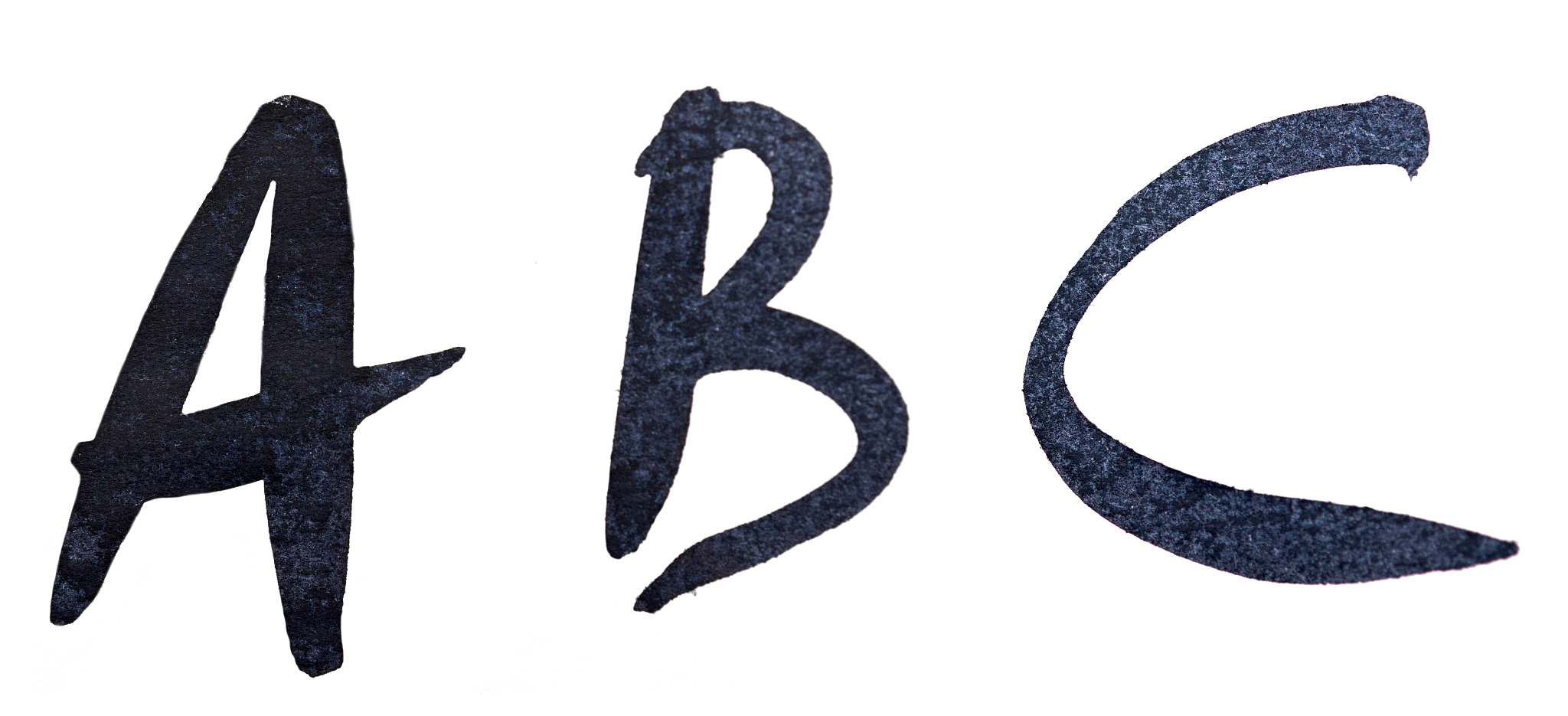 ink letters on white