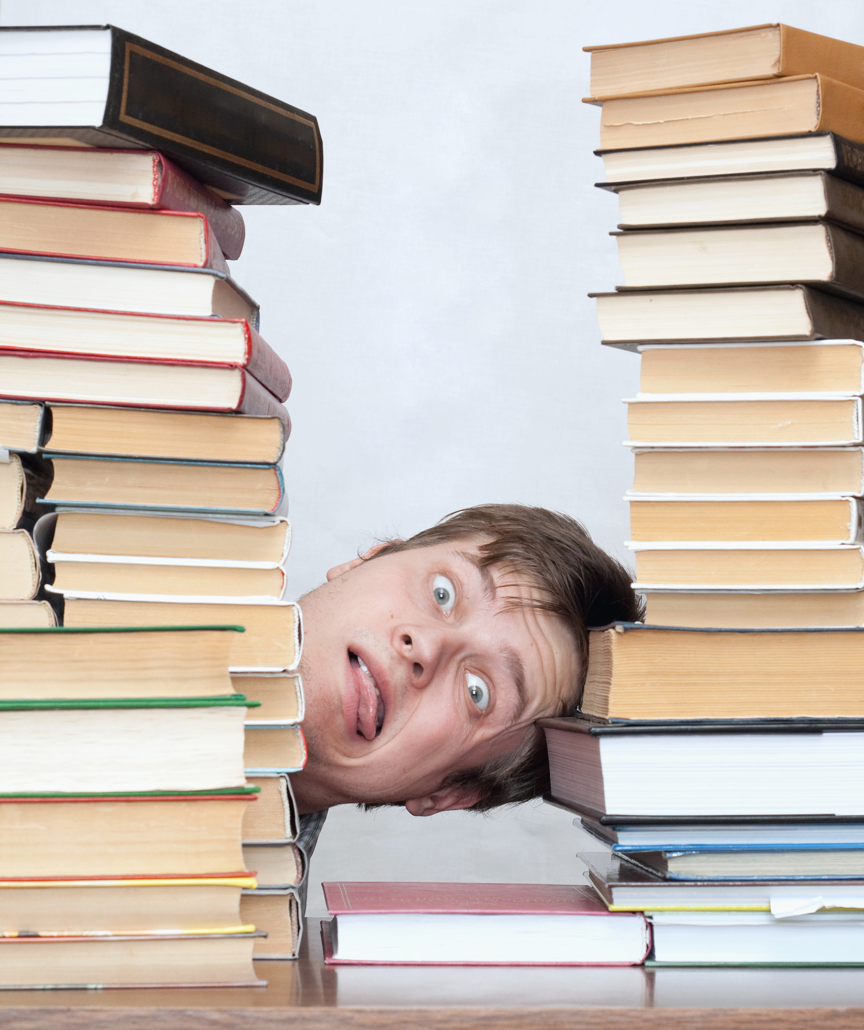 man between books