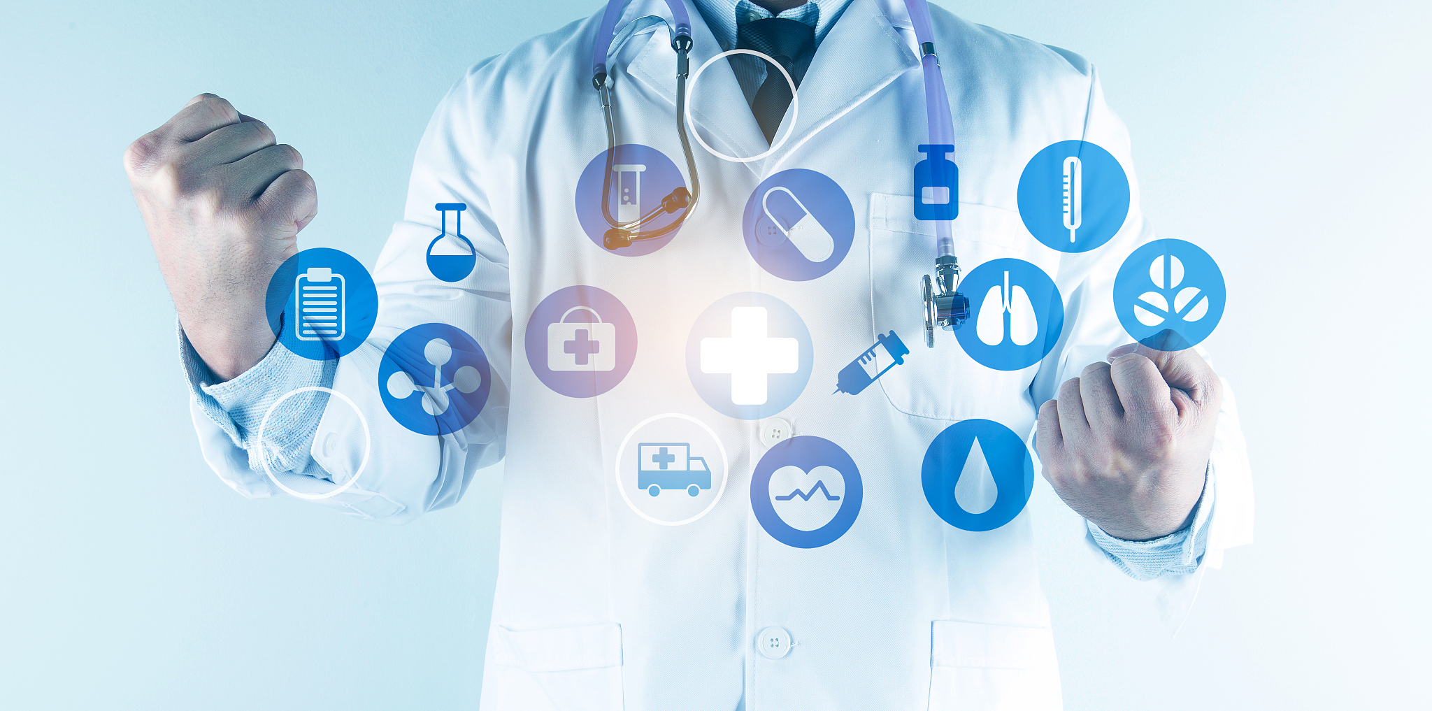 digital healthcare and network connection on hologram modern vir