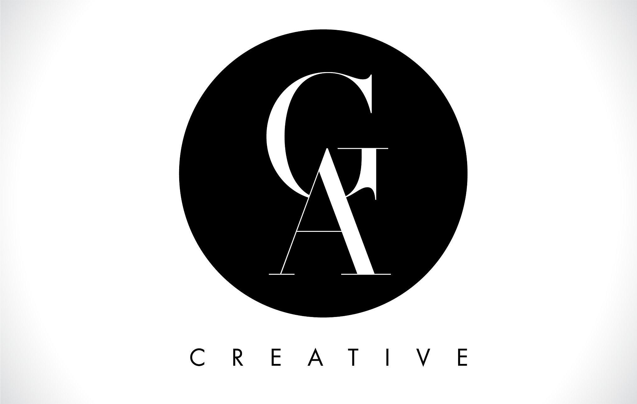 ga letter design logo with black and white colors