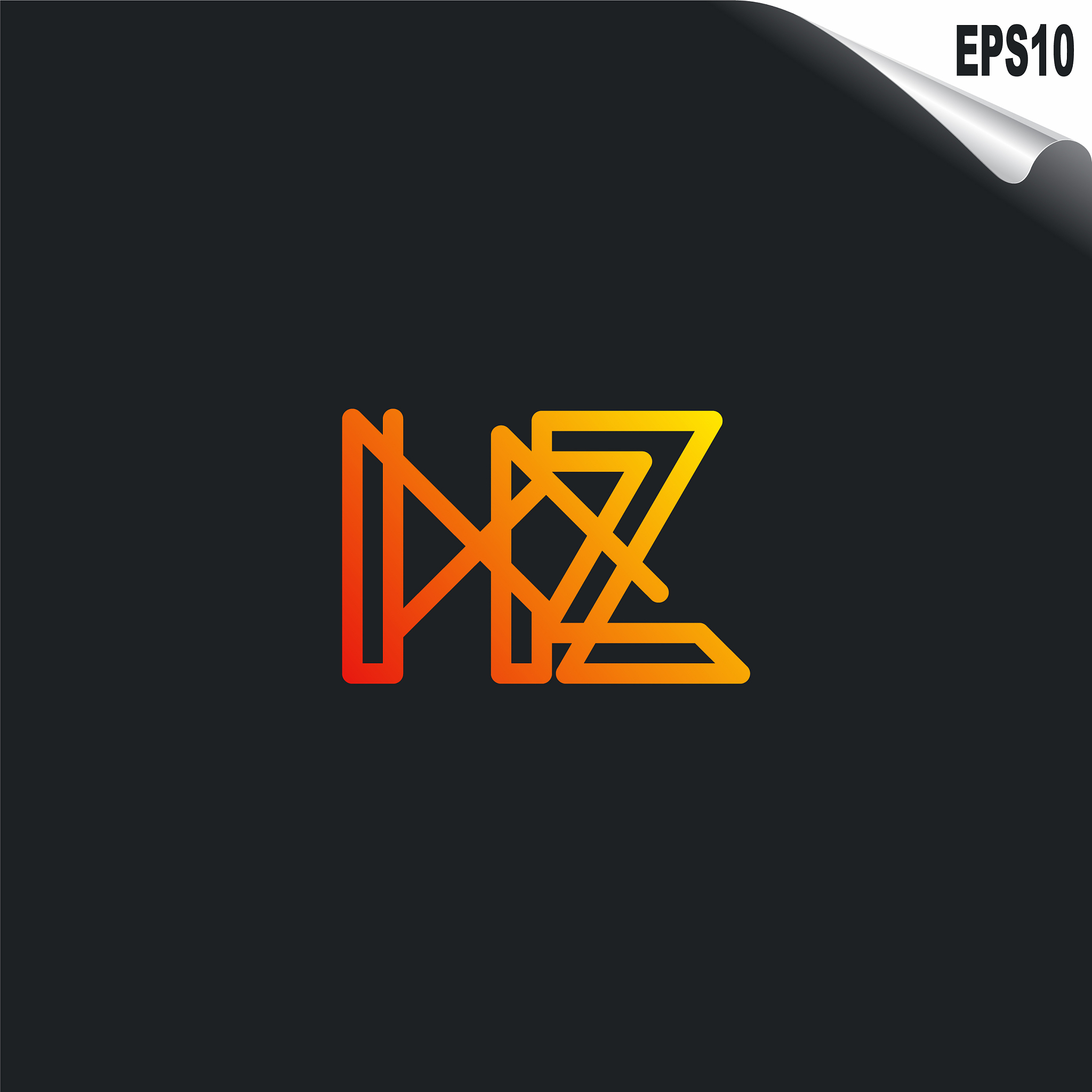 initial hz logo monogram design template simple