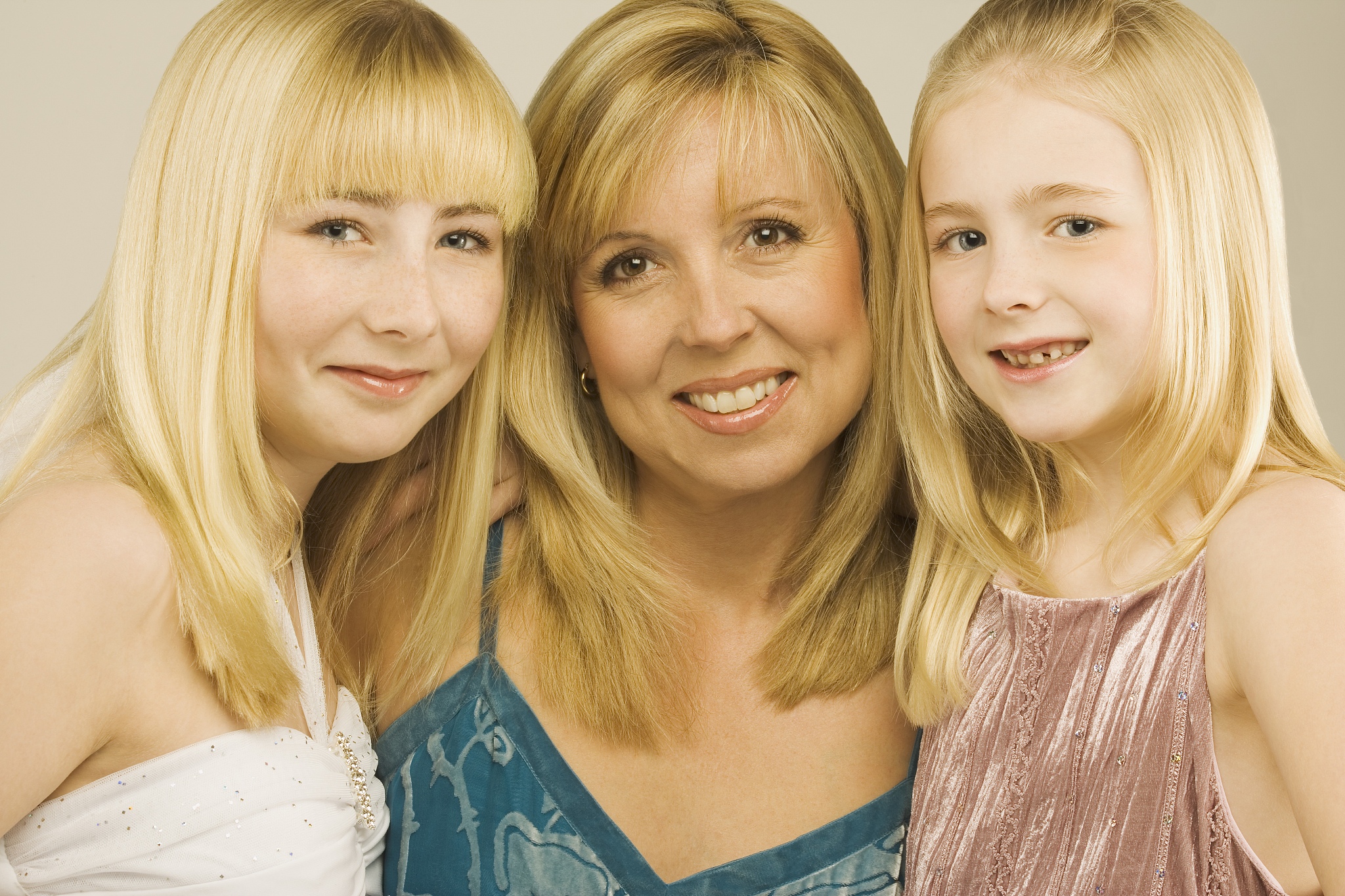 mother with two daughters