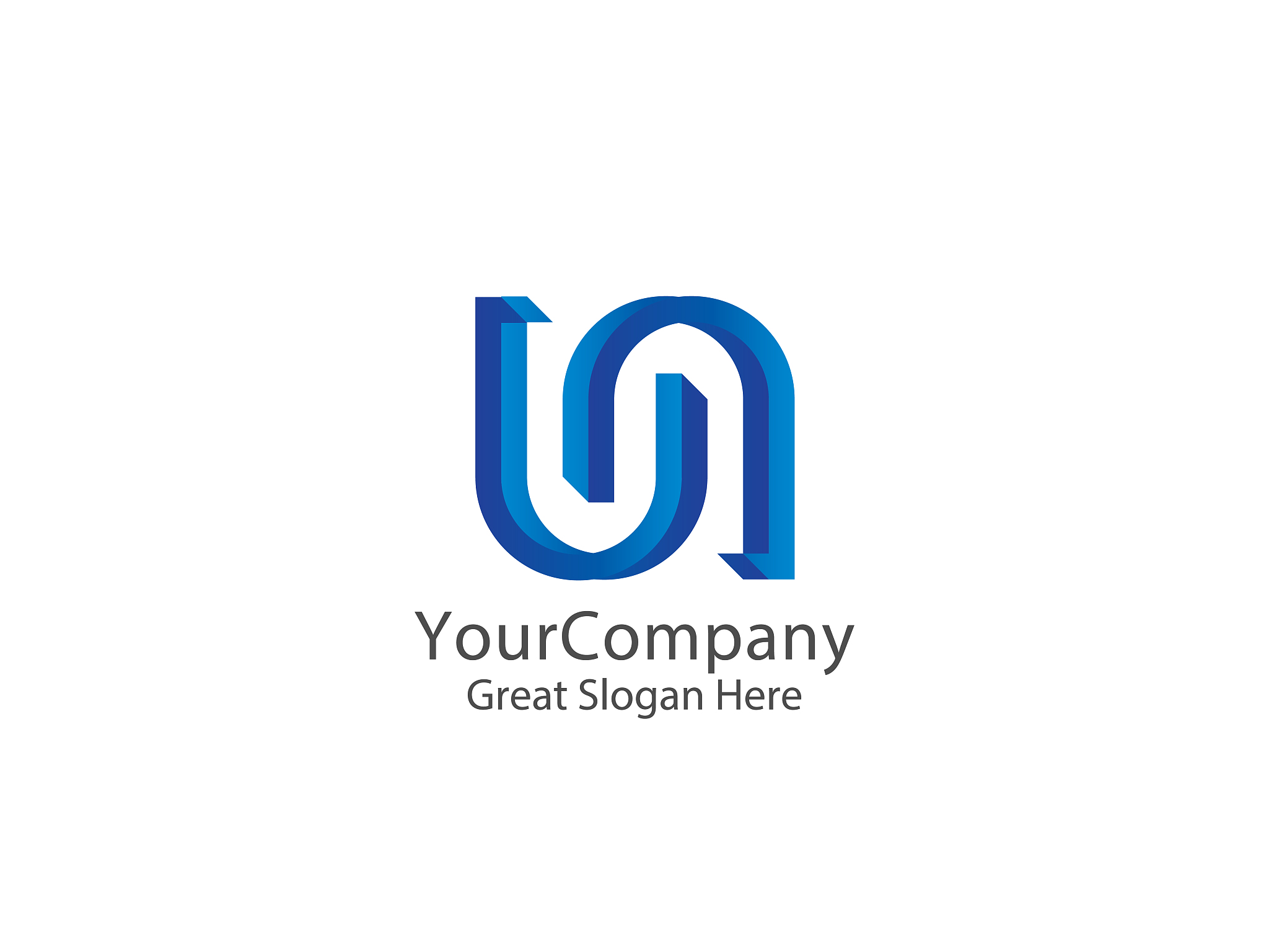 letter un link icon. abstract alphabet sign design. vector illus