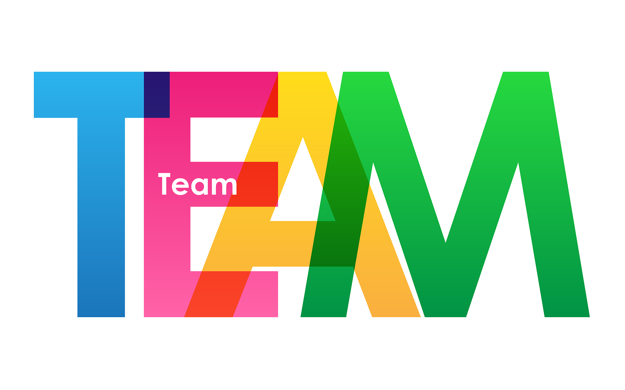 team colorful typography banner
