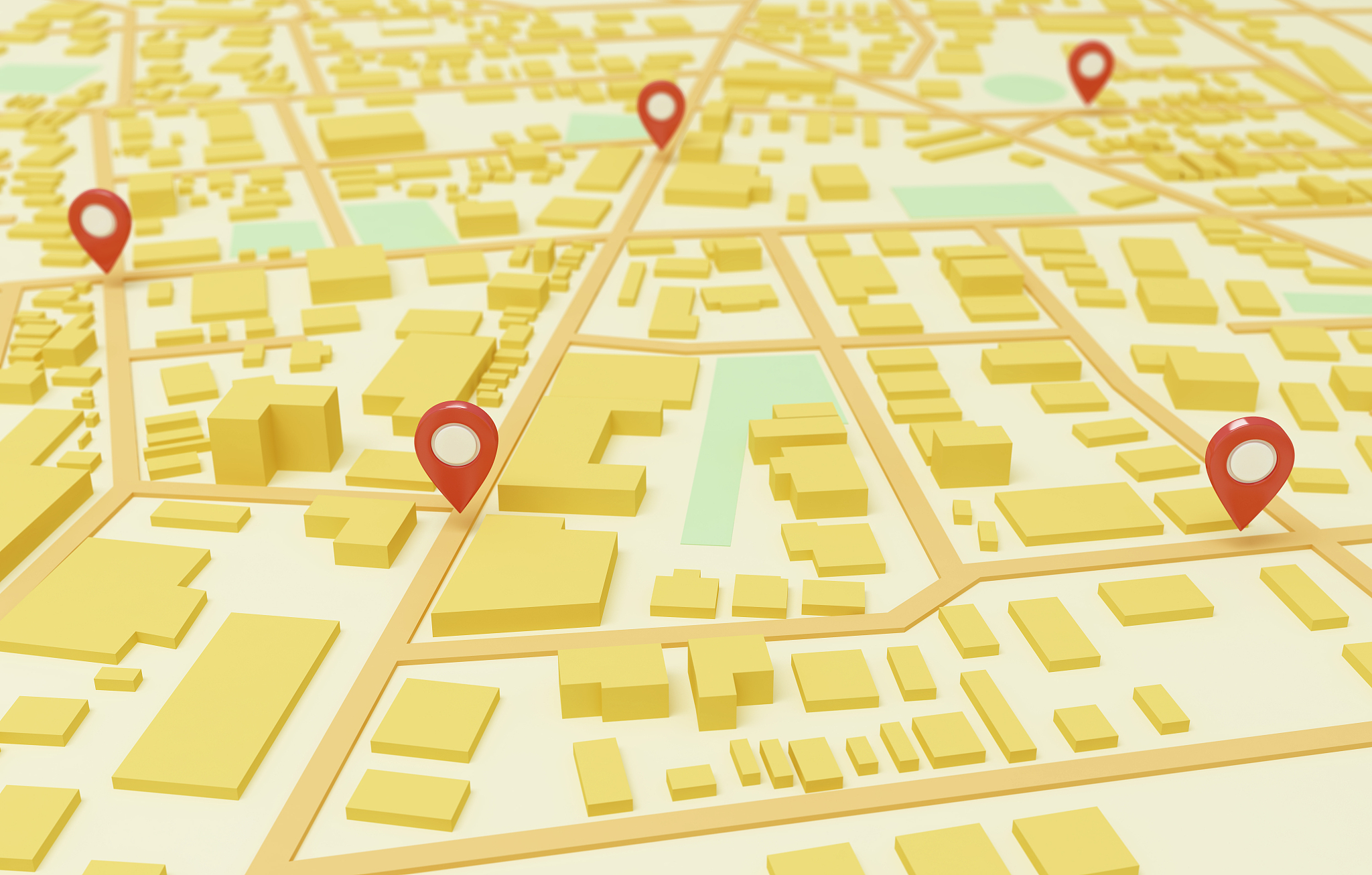 street map with gps icons