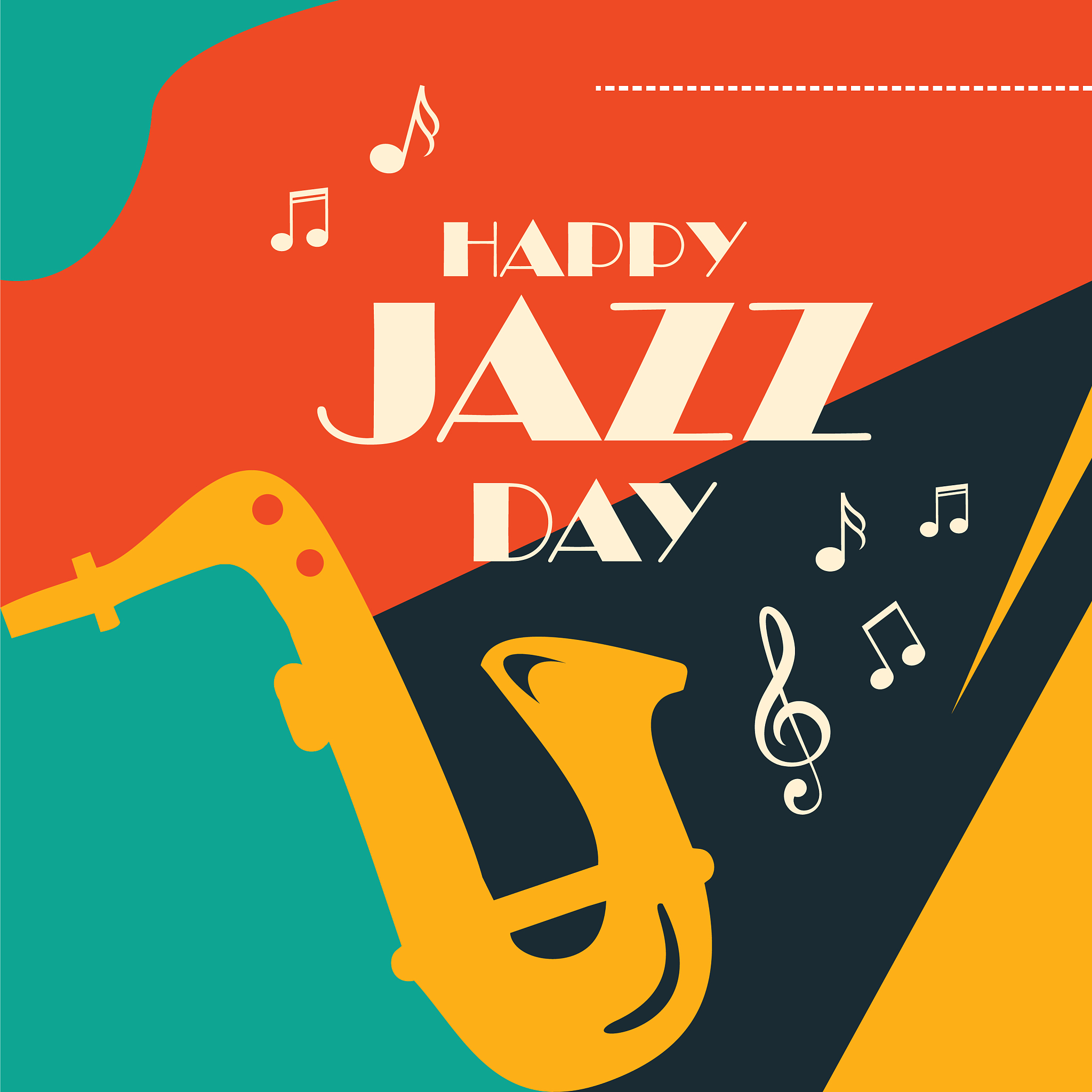 happy jazz day design for banner or background