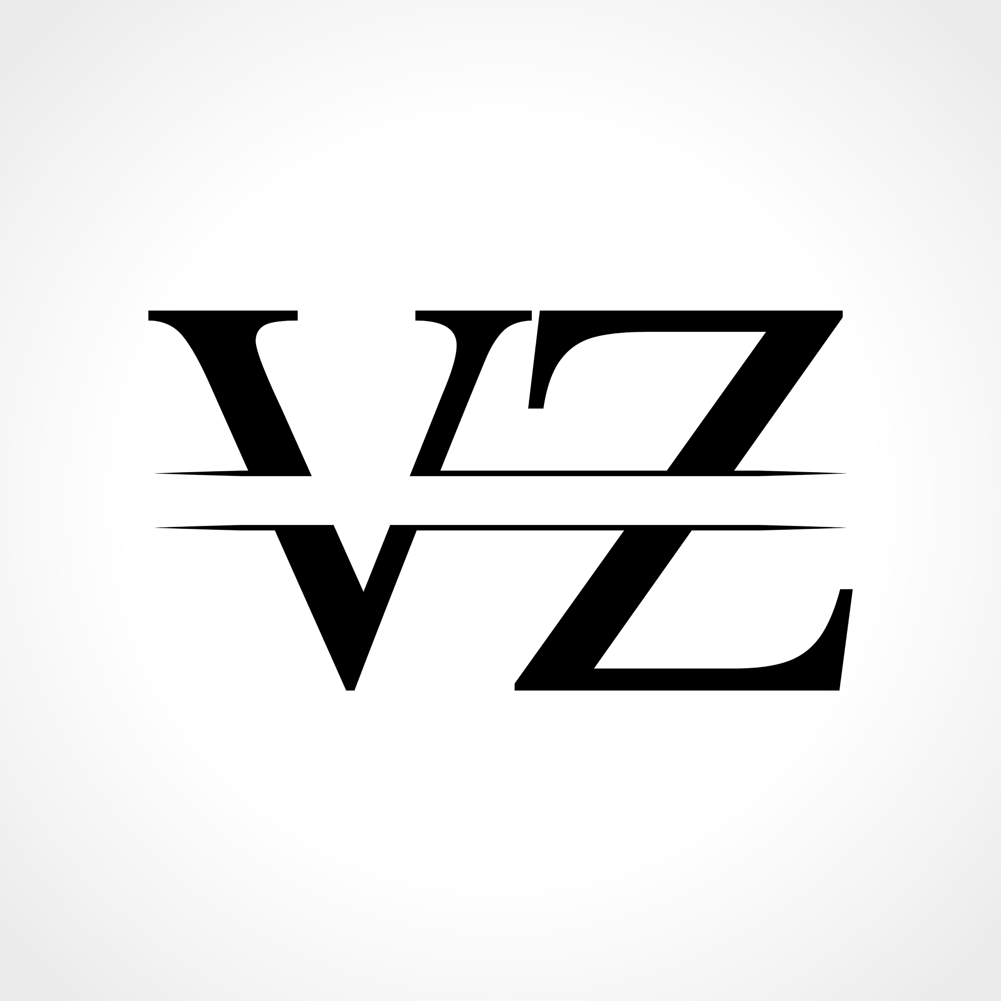 creative letter vz logo template with black color