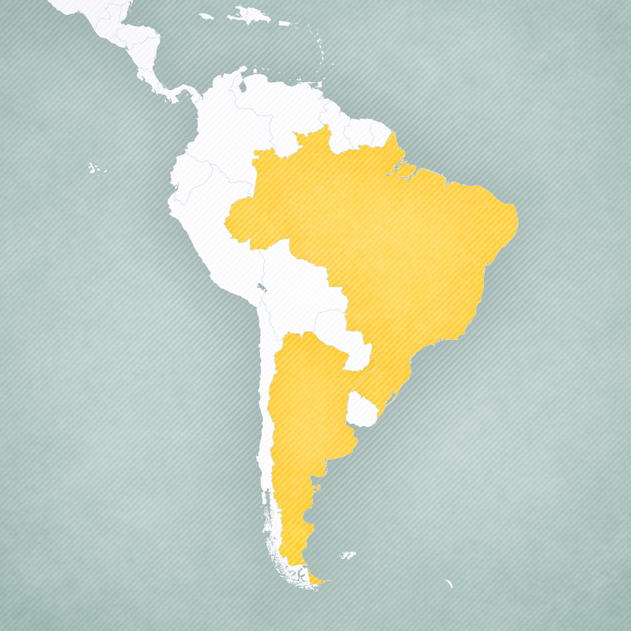 map of south america - brazil and argentina