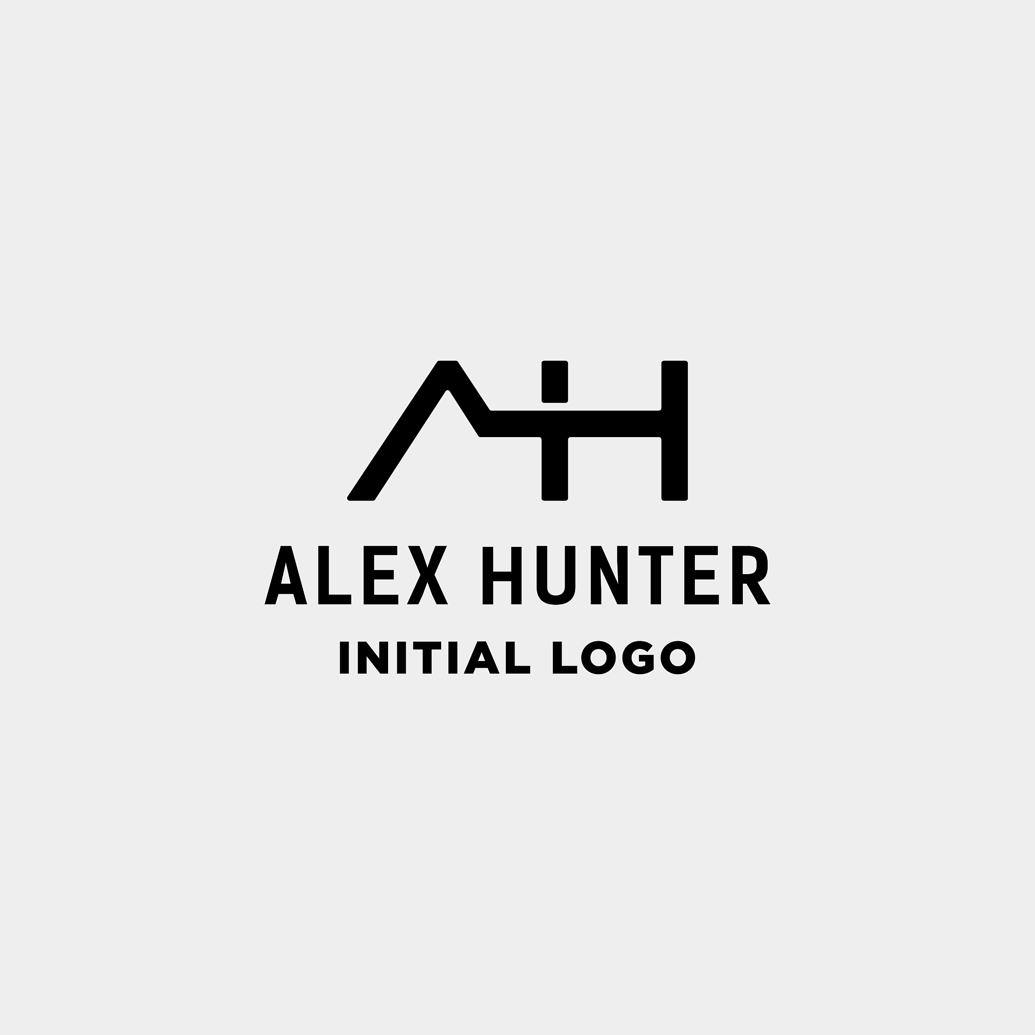 initial ah logo design monogram identity icon