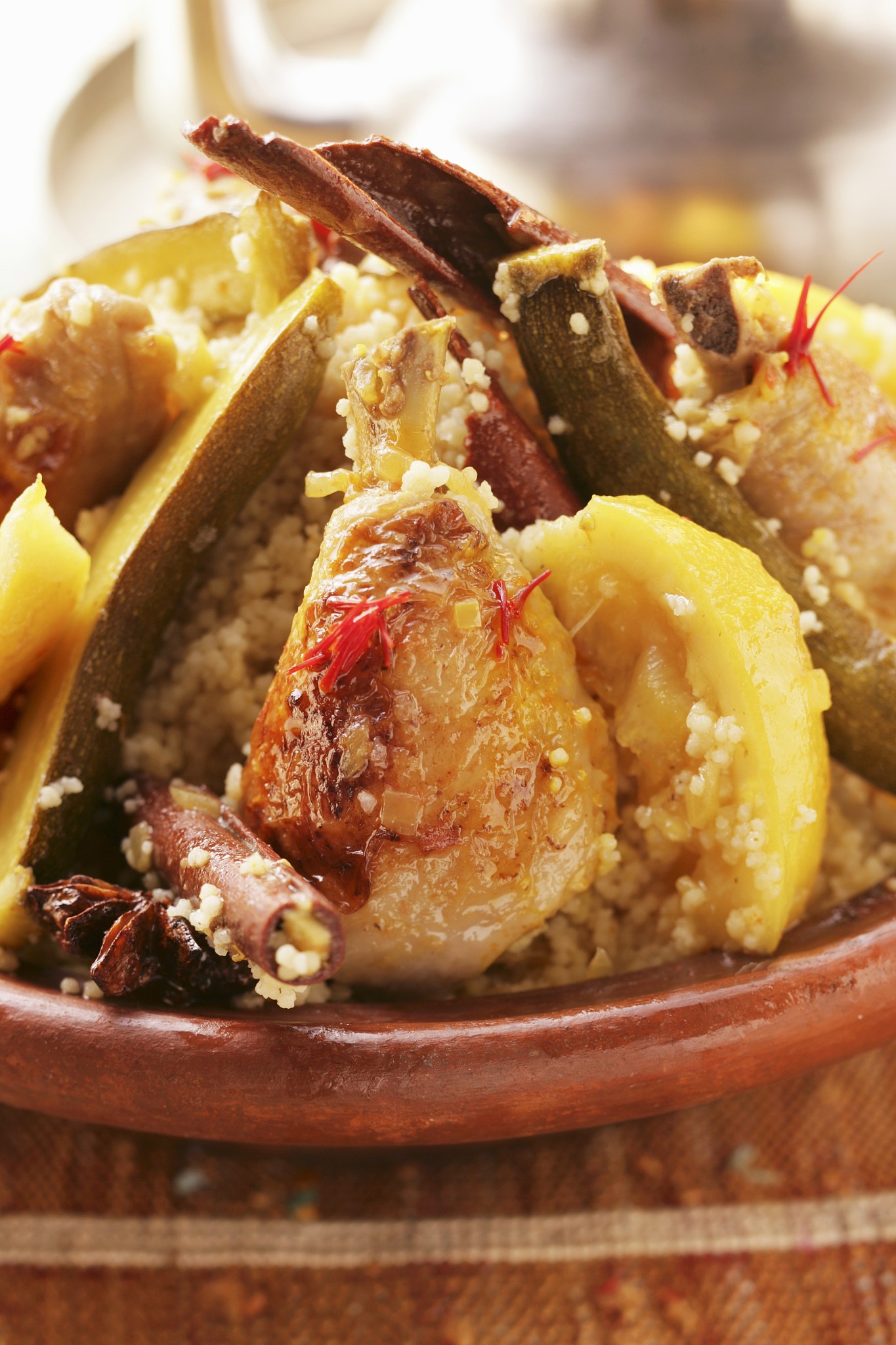 couscous with chicken, courgettes, lemons and cinnamon
