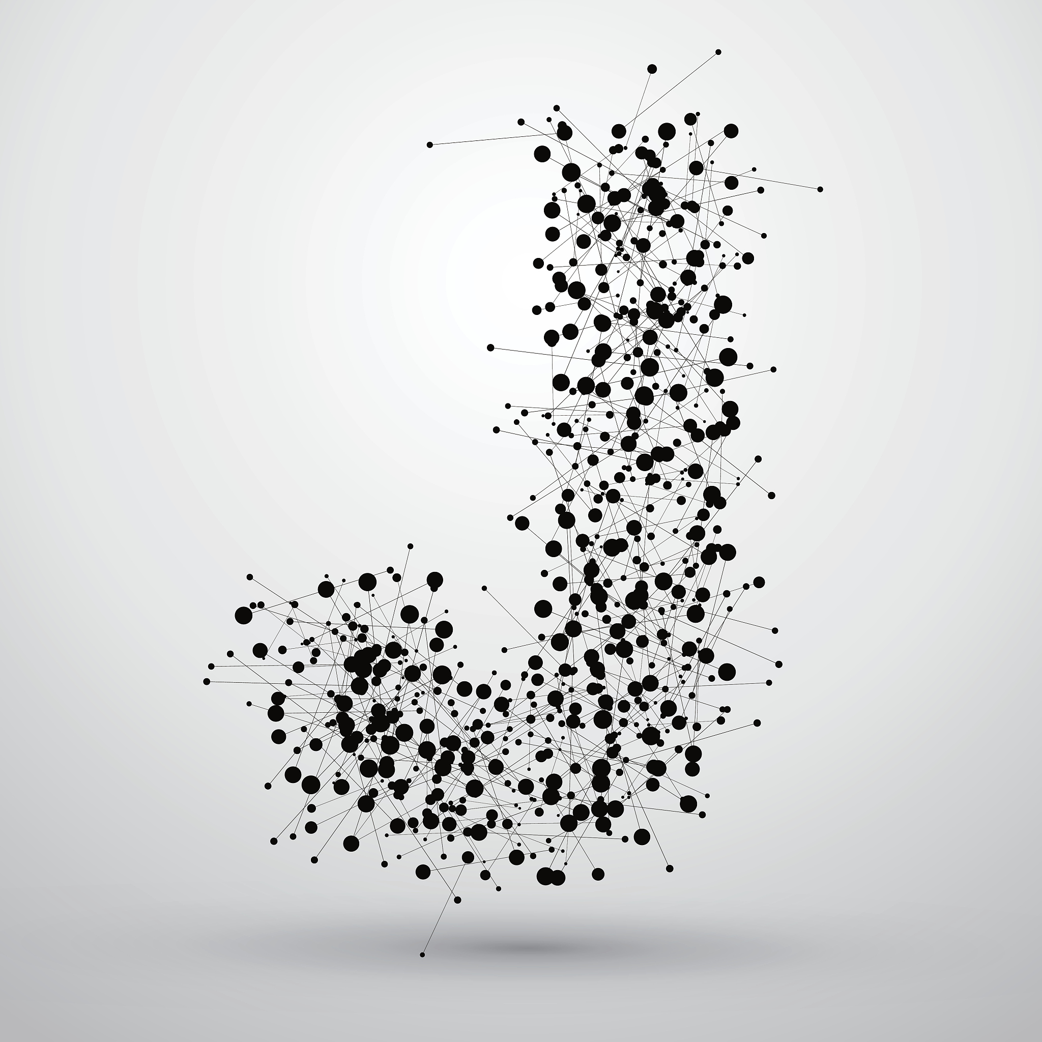point line consisting of letters, font design.