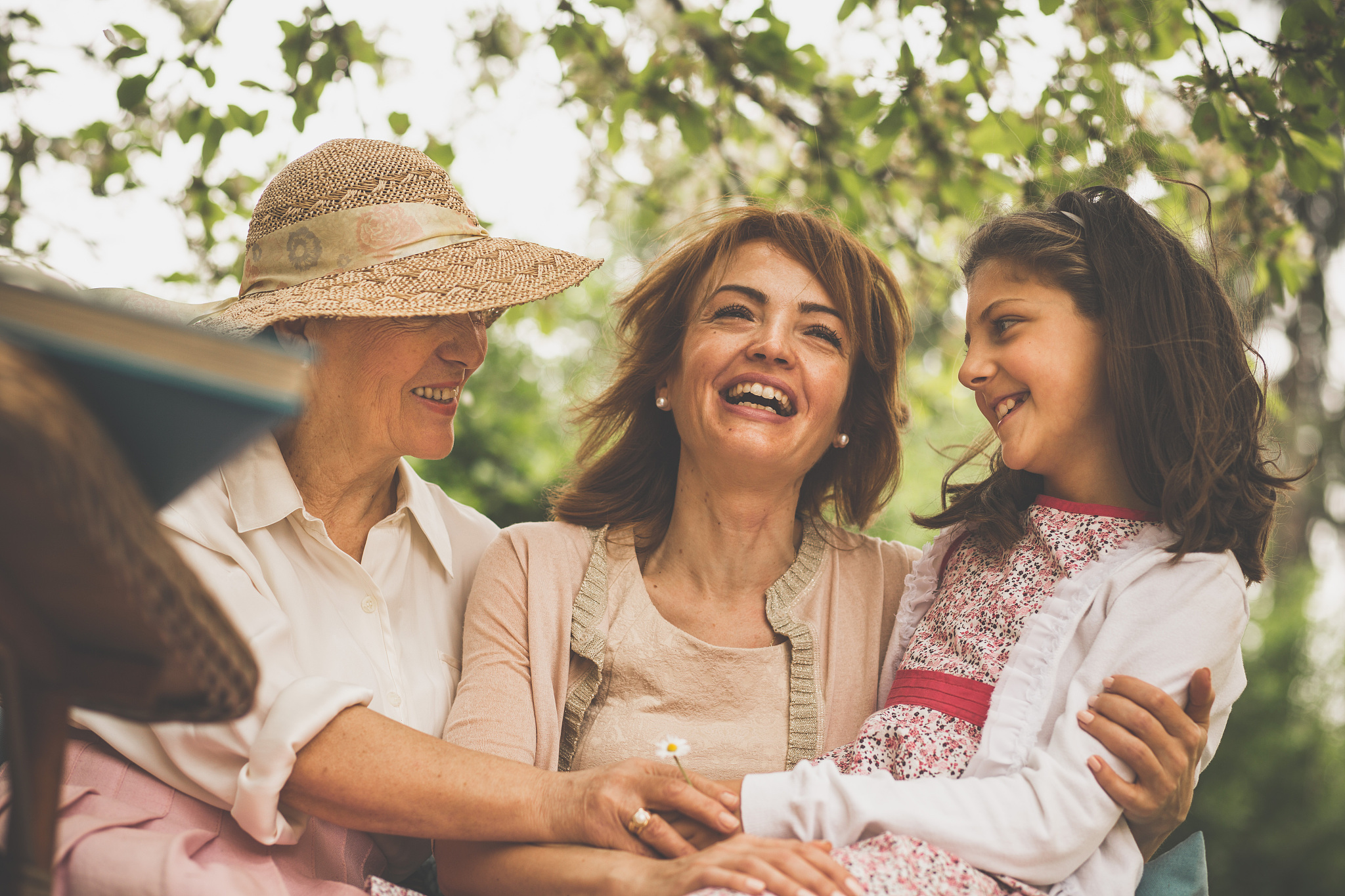 woman having fun with family