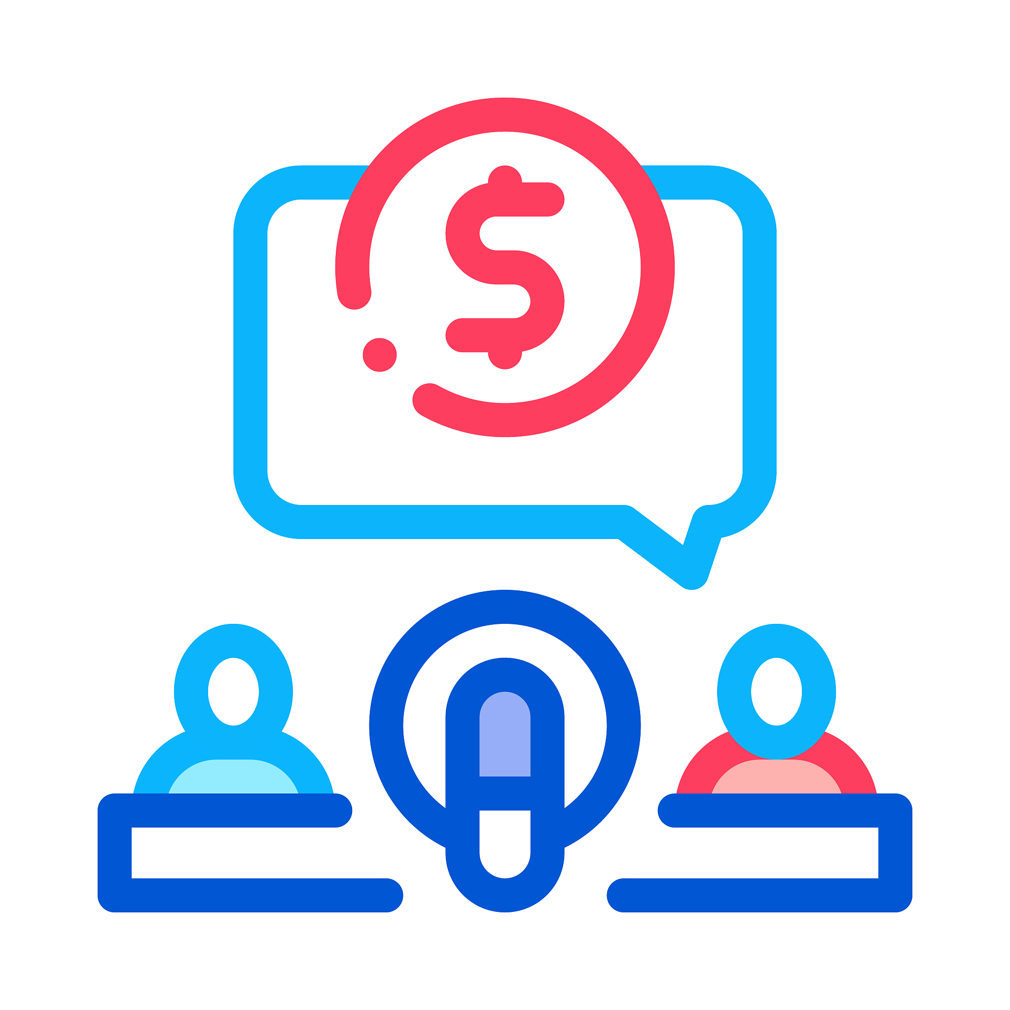 hosts microphone dollar icon outline illustration