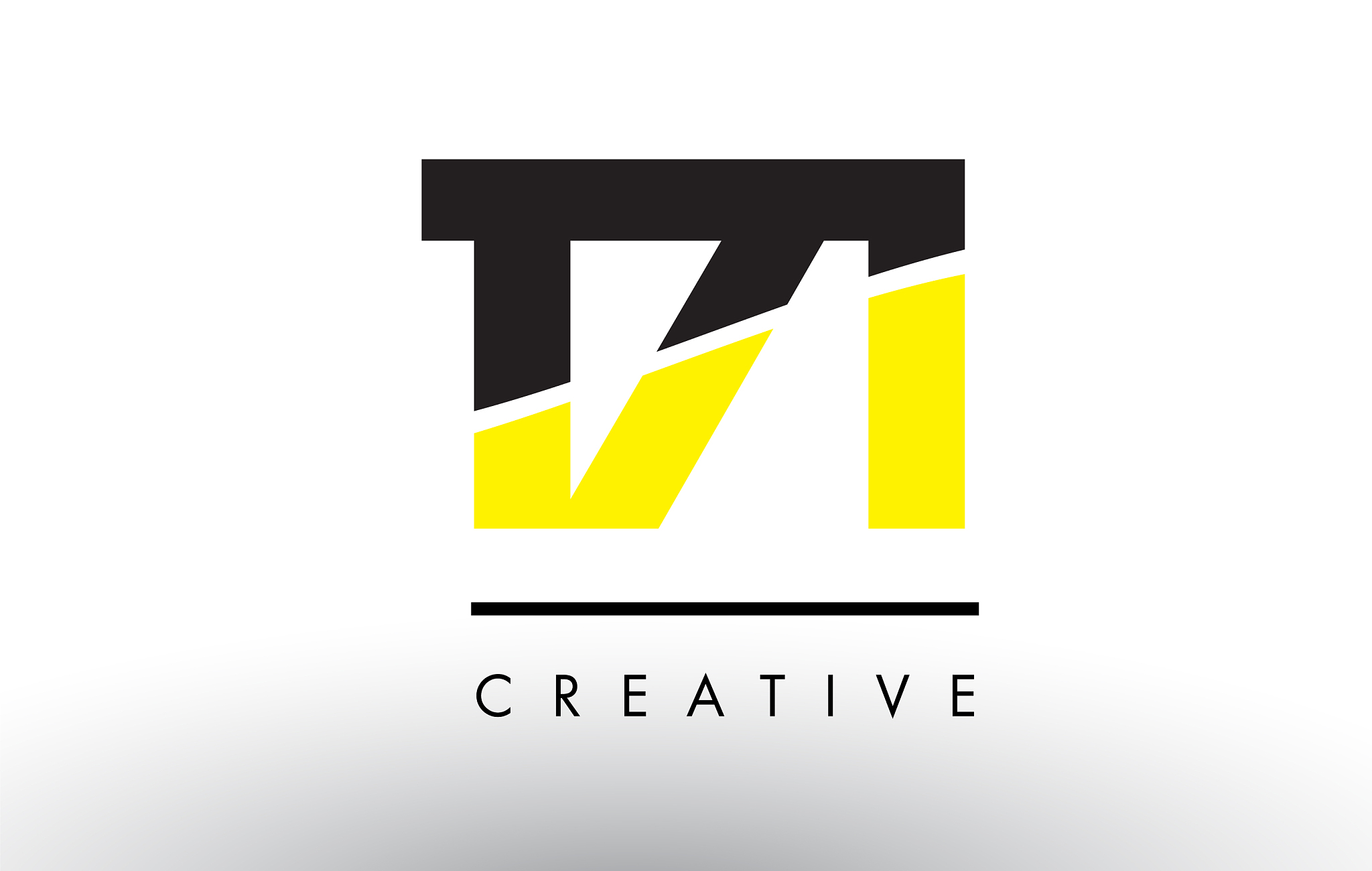 171 black and yellow number logo design