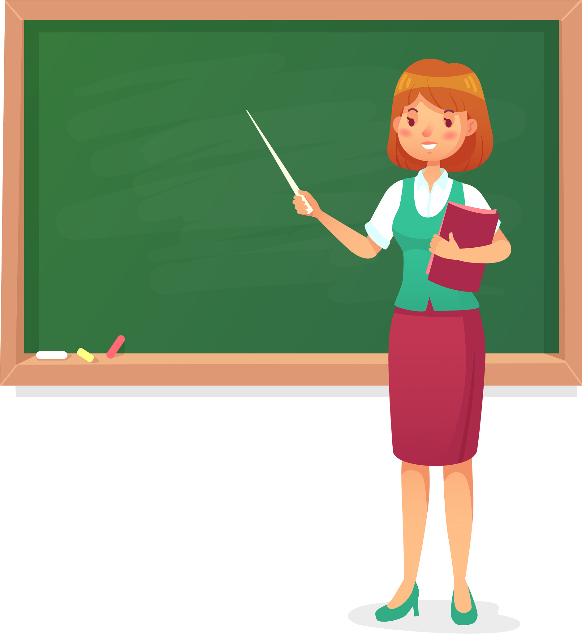 chalkboard and teacher female professor teach at