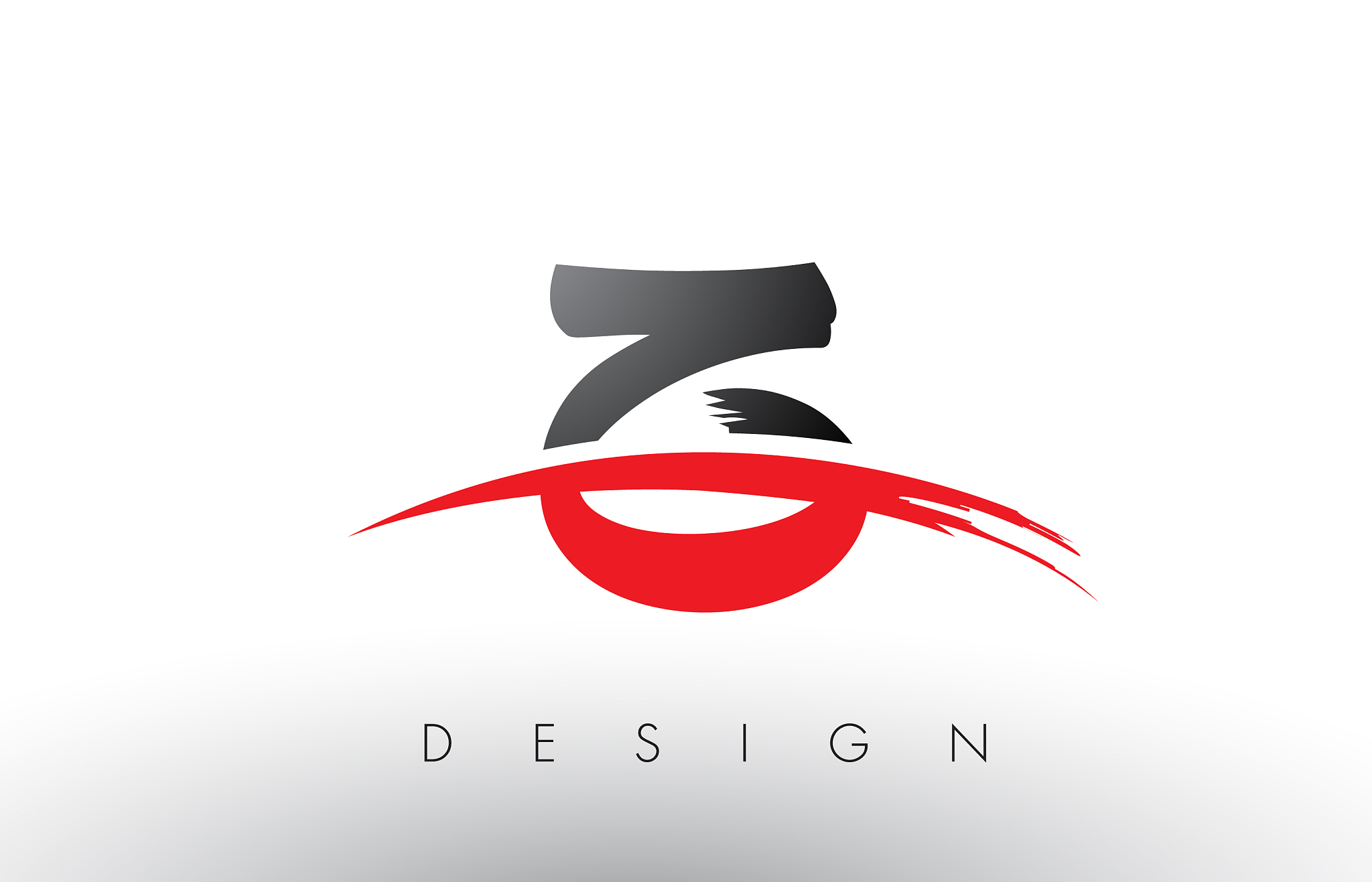 z brush logo letters with red and black swoosh