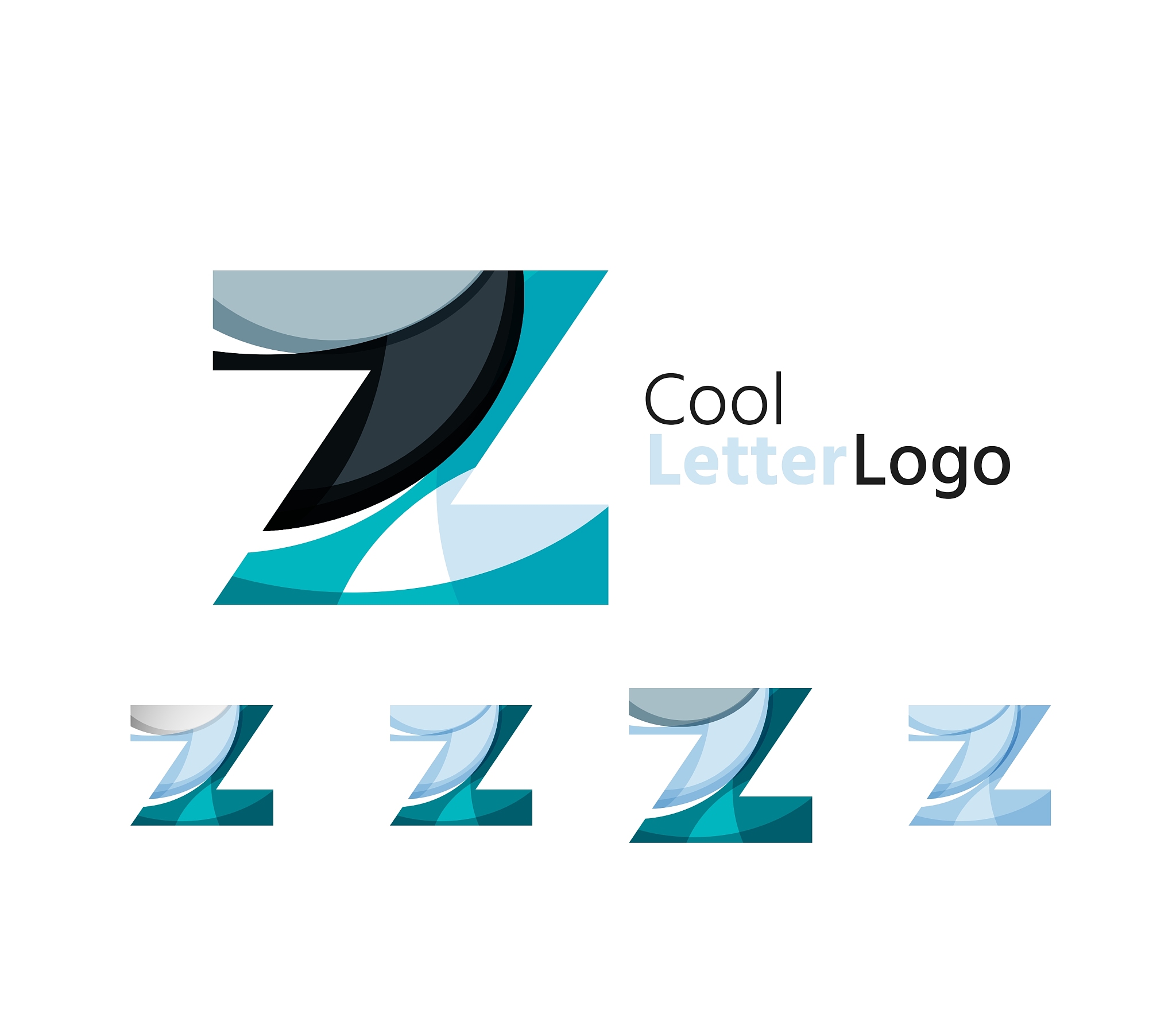 set of abstract z letter company logos business