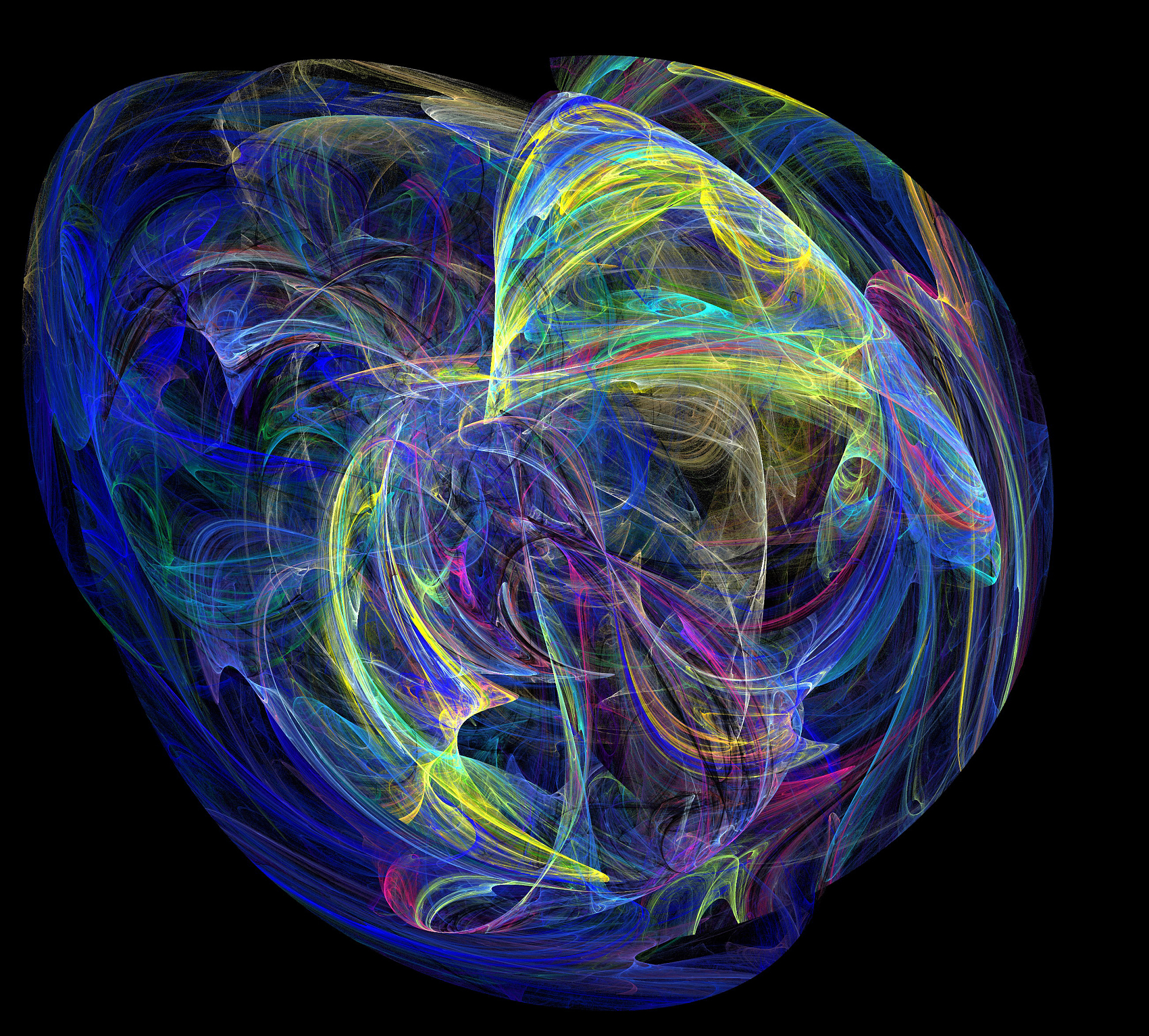 image of one digital fractal on black color