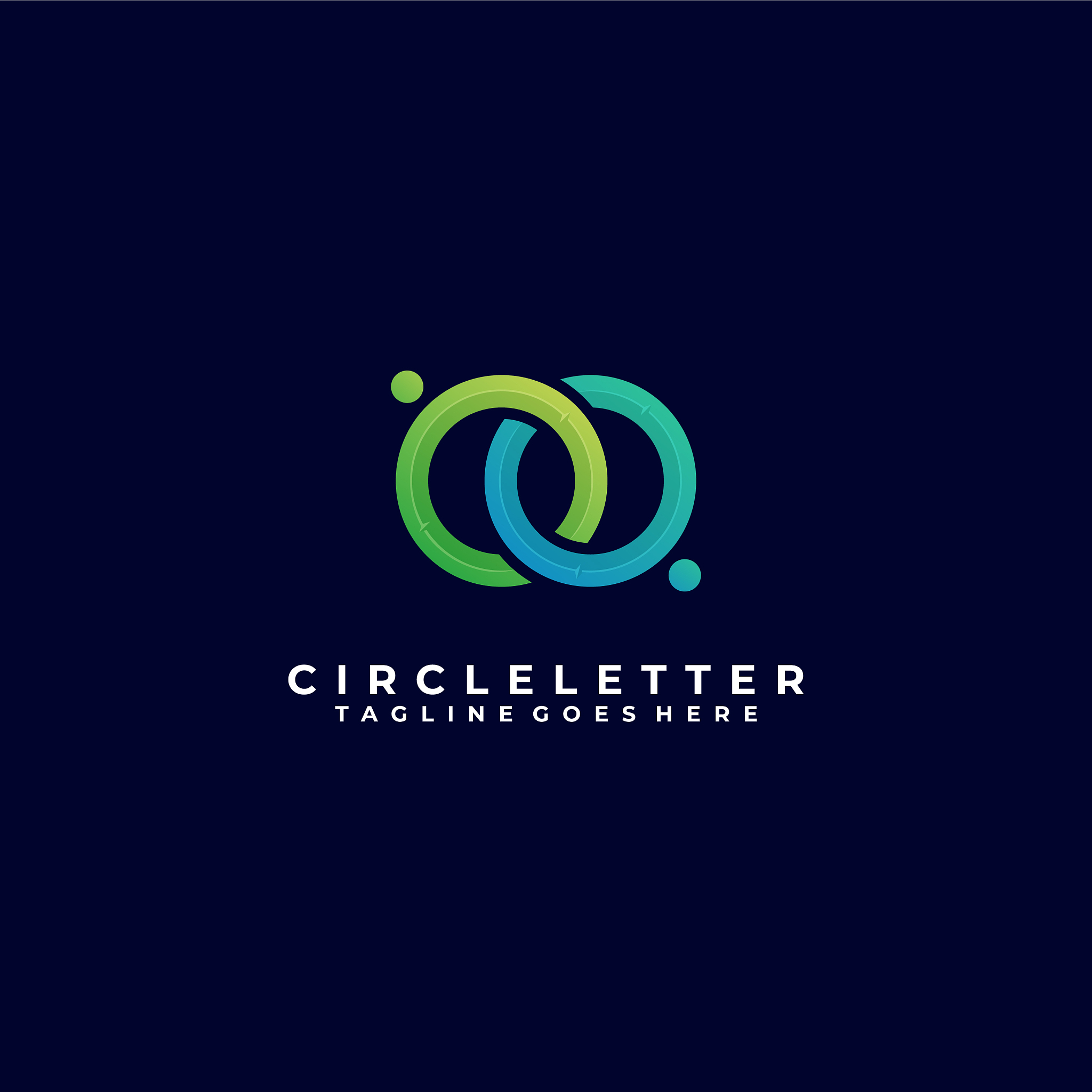 logo circle letter o infinity gradient colorful