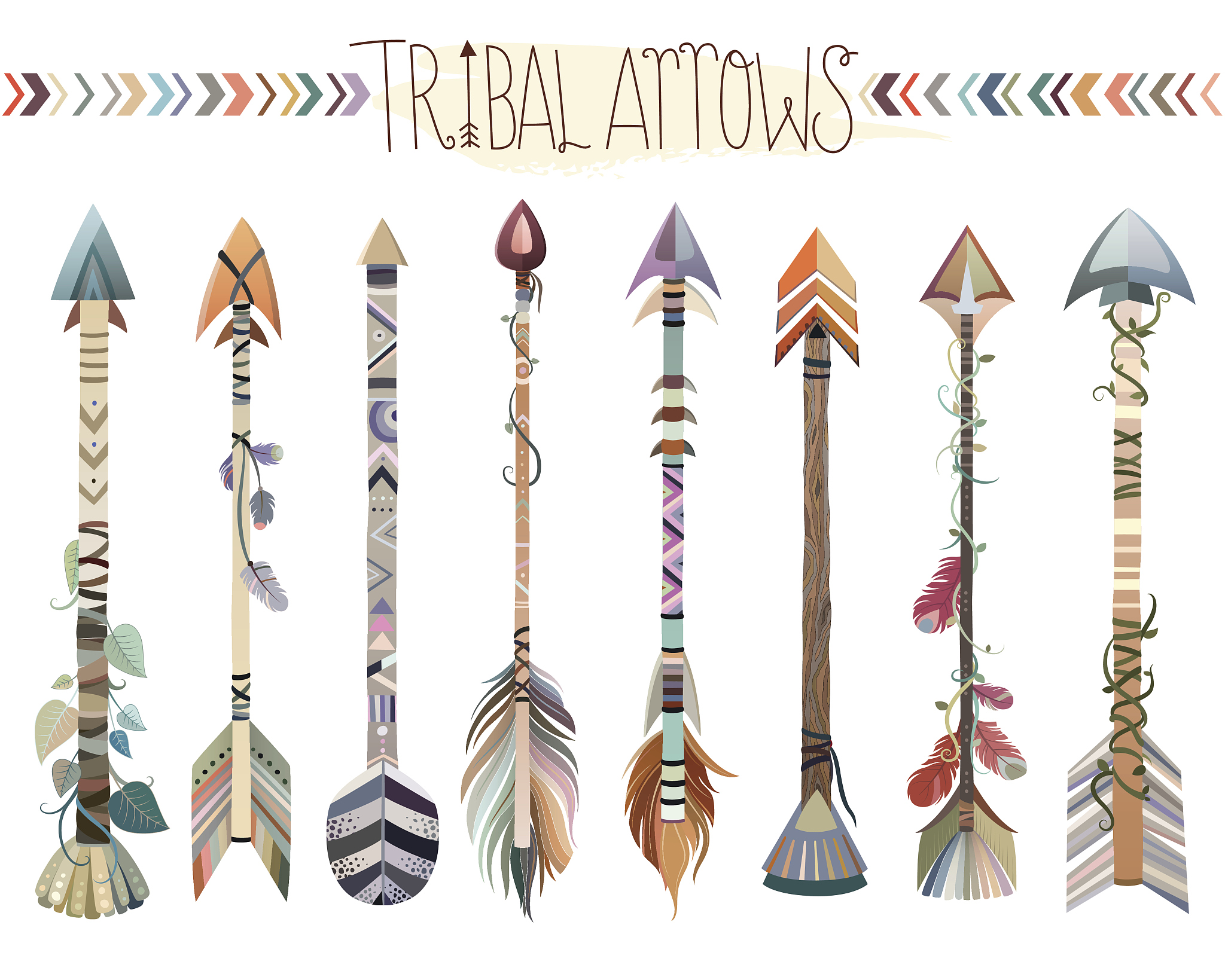 tribal arrows vector set