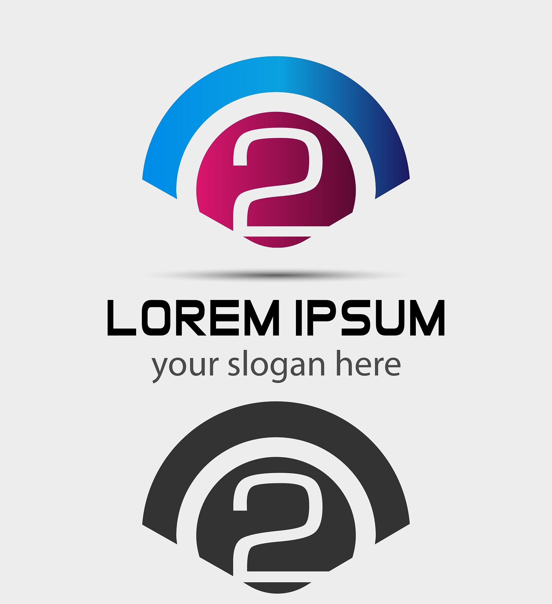 number 2 logo icon design template elements