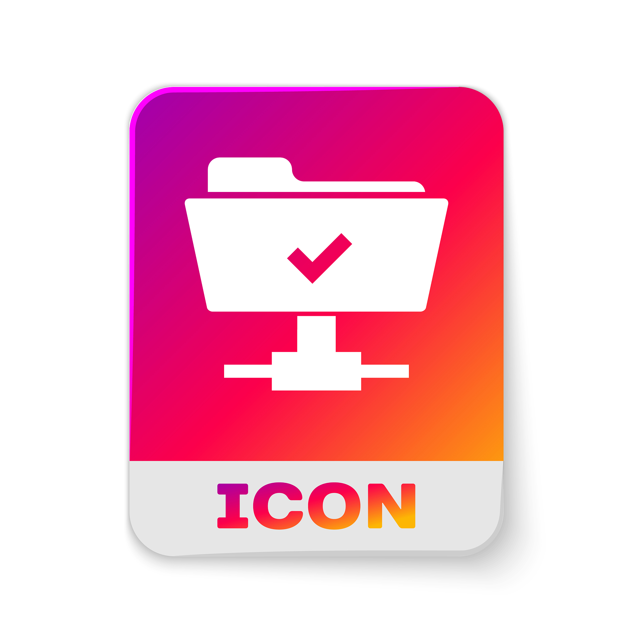 white ftp operation successful icon on white