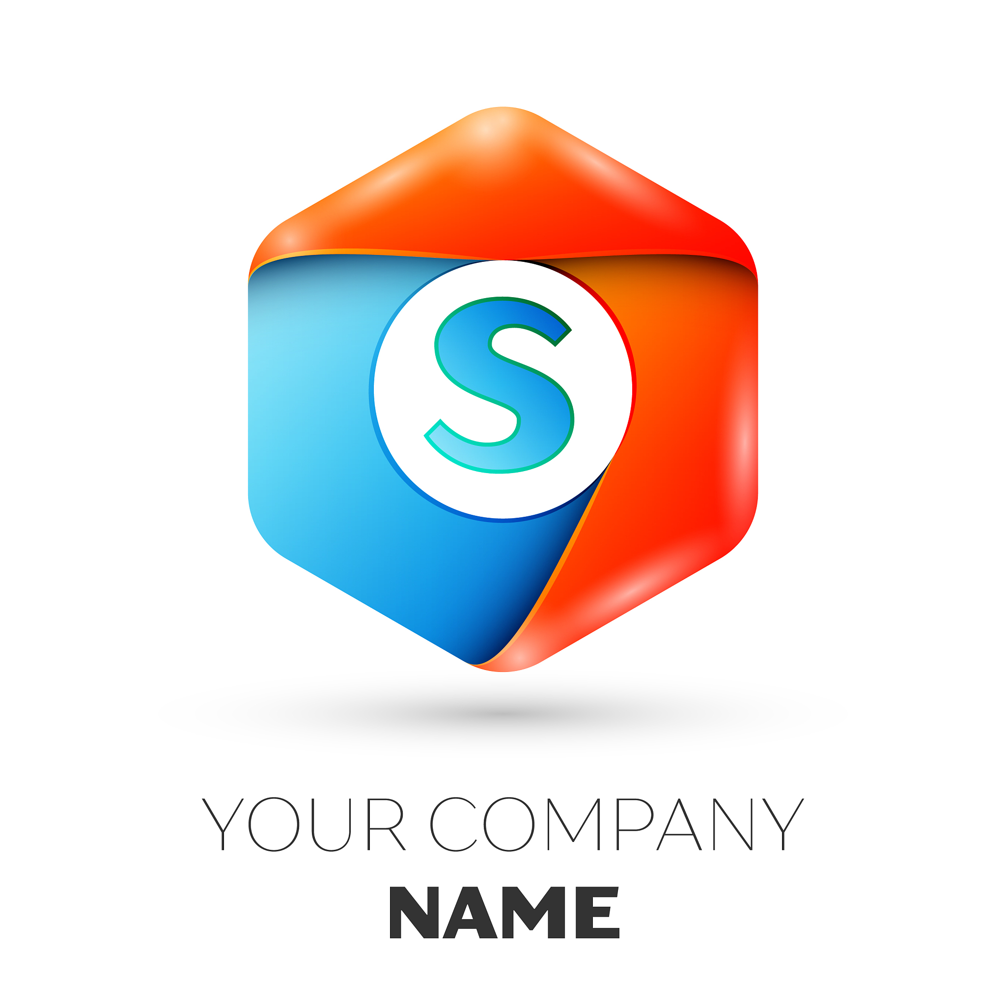letter s logo symbol in colorful hexagonal