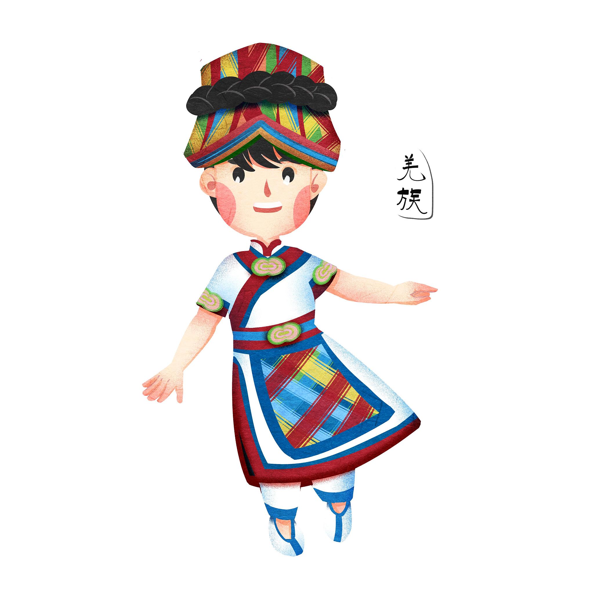 56个民族,<strong>羌族</strong>,中国,元素,人物插画,少数民族,人,卡通,衣服,女性