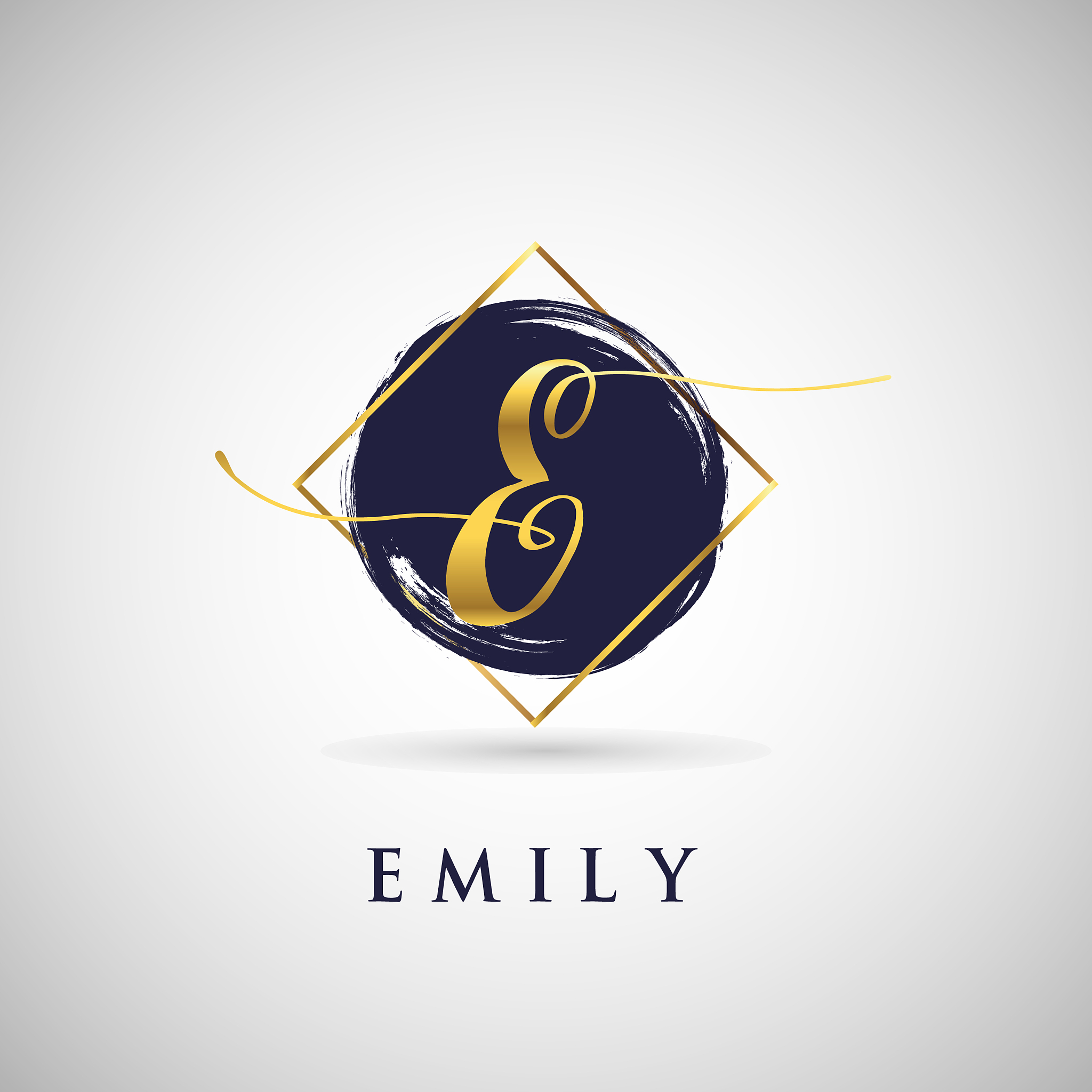 simple elegance initial letter e gold logo type
