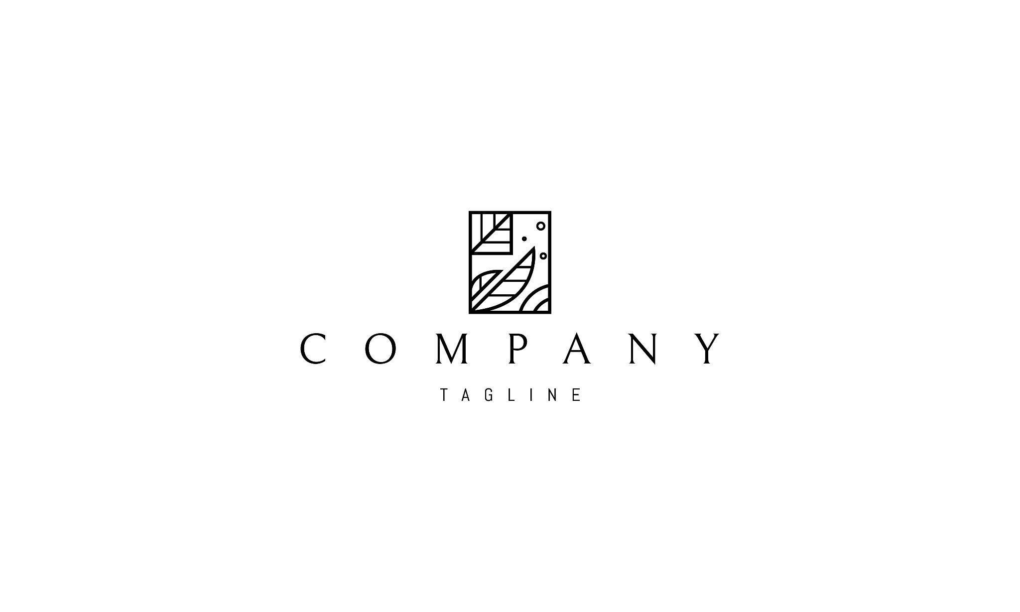 vector logo on which the abstract image of leaves squared.