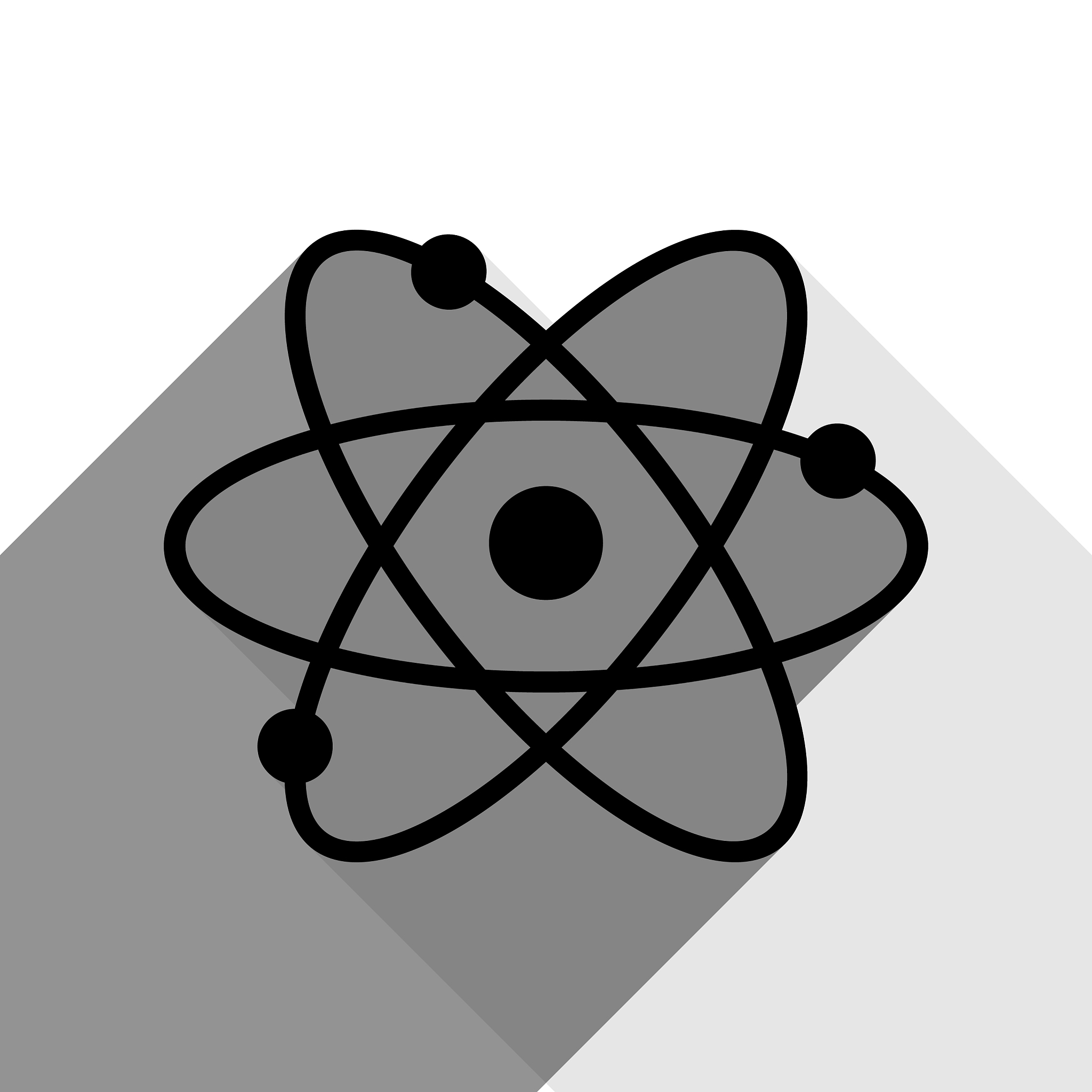 atom sign black icon with