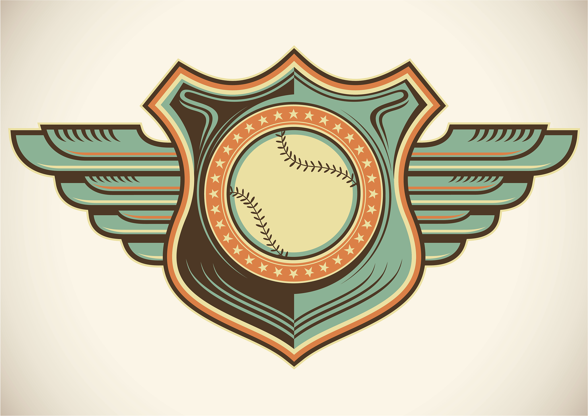 colorful baseball crest.