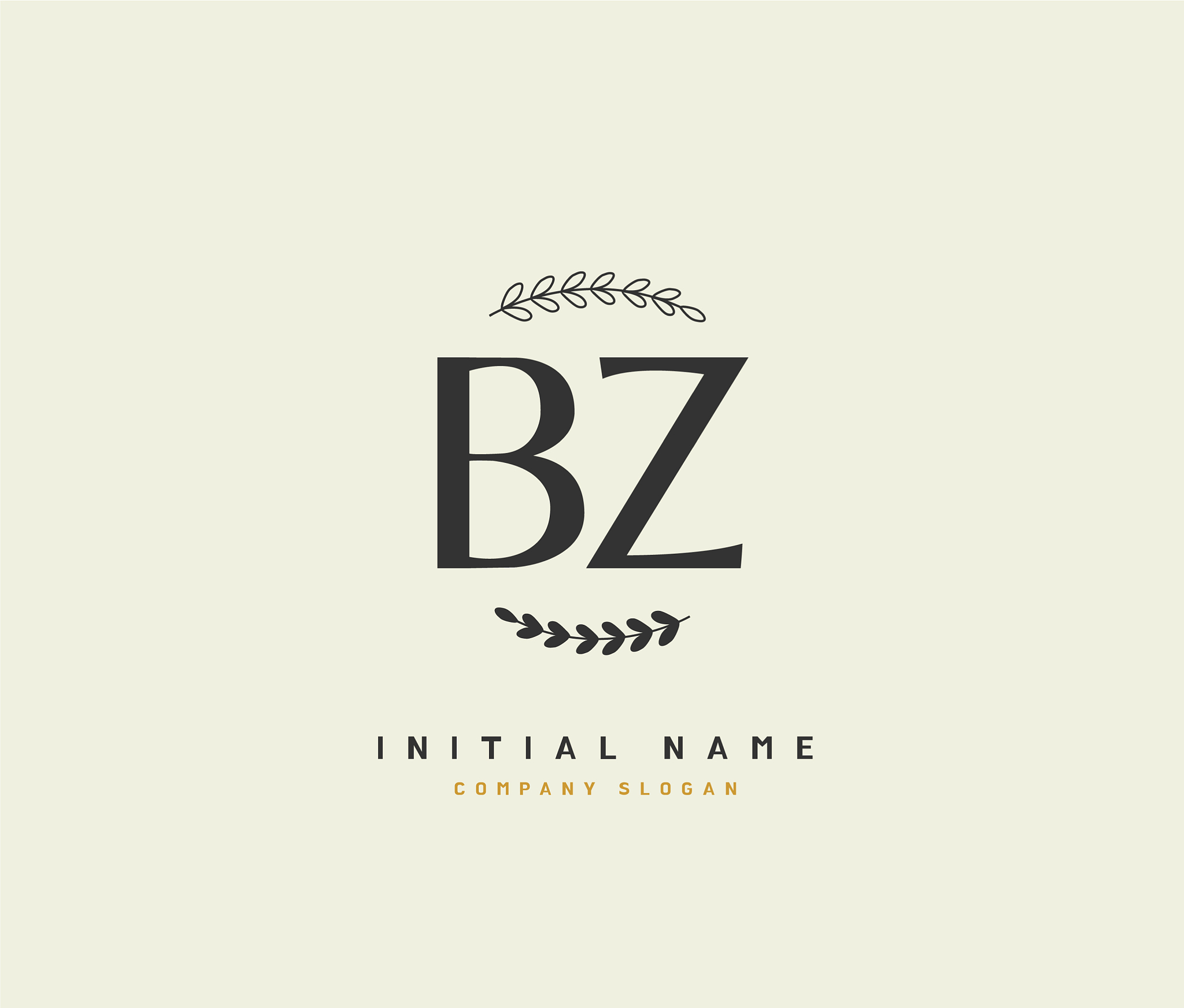 b z bz beauty initial logo handwriting logo of