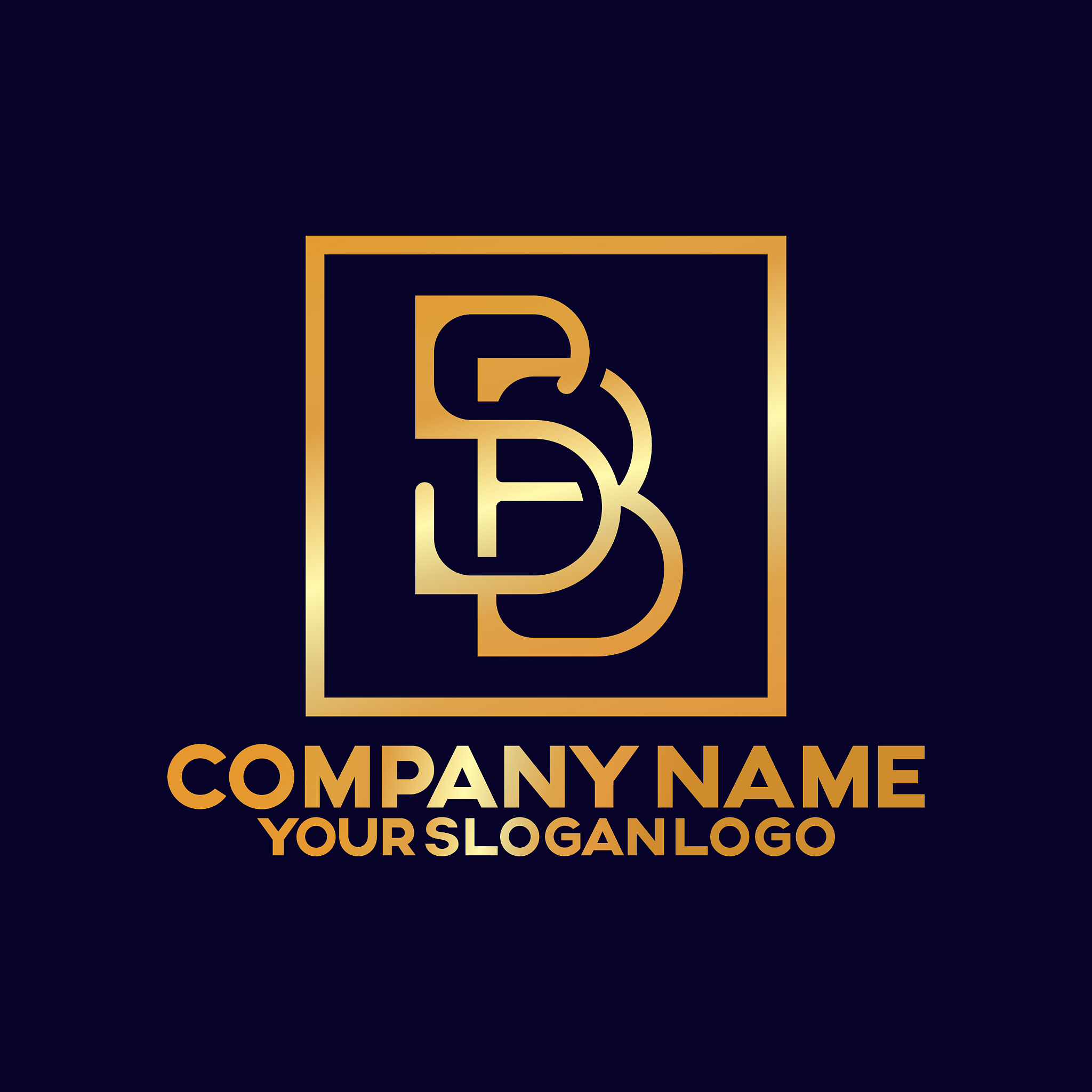 gold logo combine letter s and b