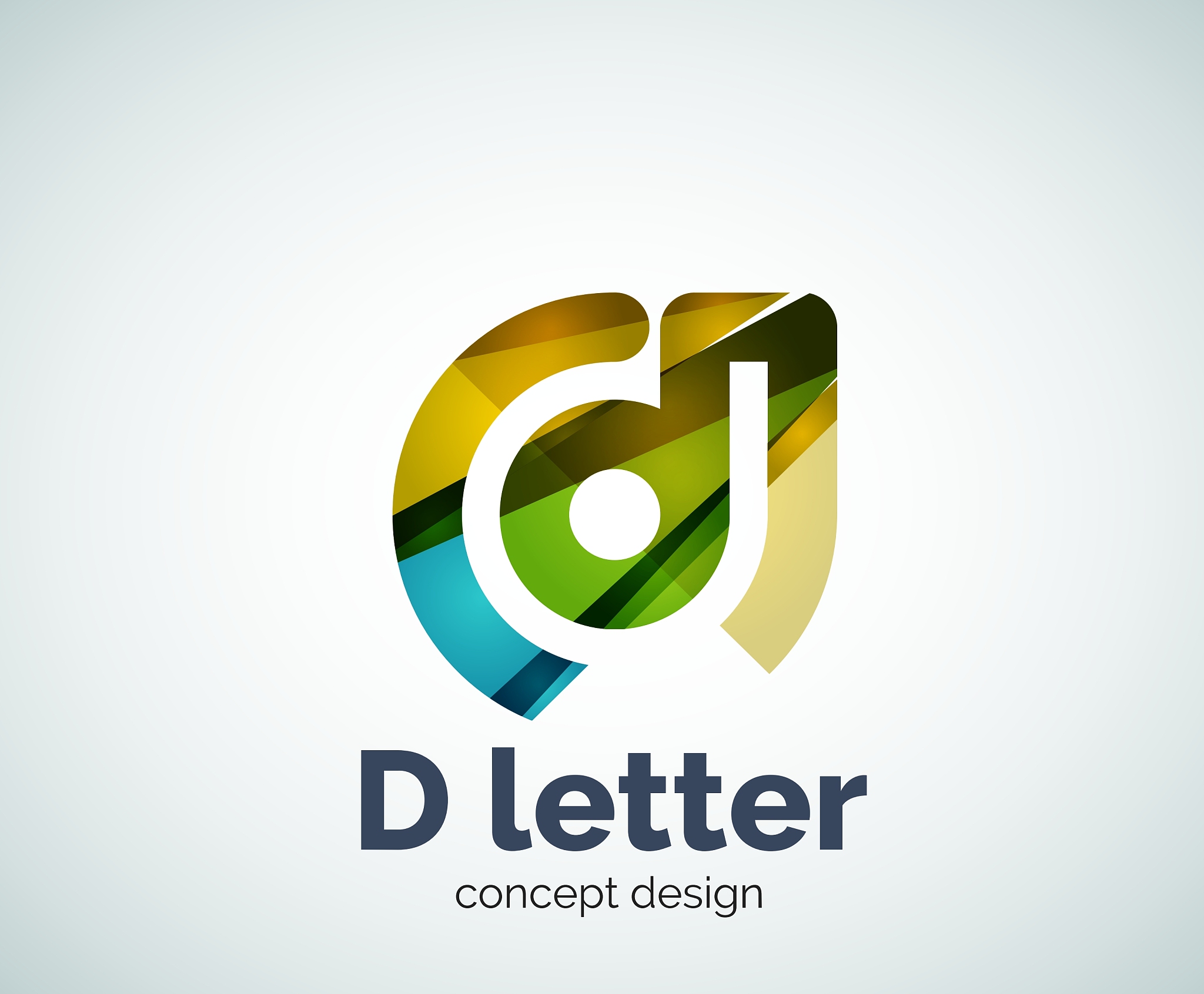 d letter concept logo template