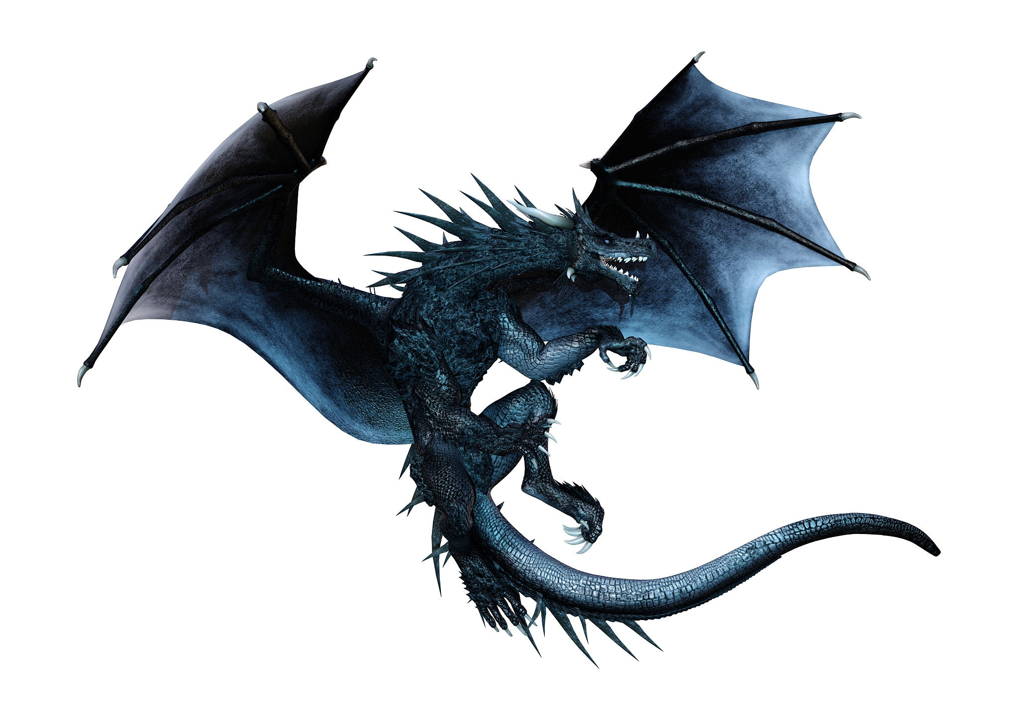 3d illustration fantasy dragon on white