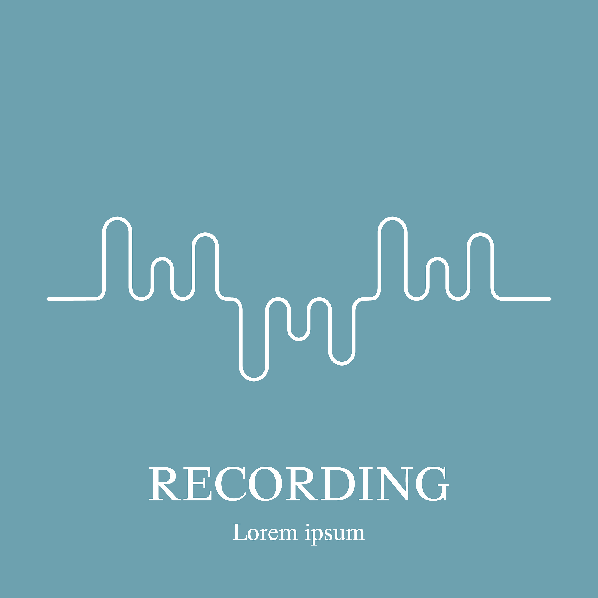 line style icon of sound wave. music logo template. recording st