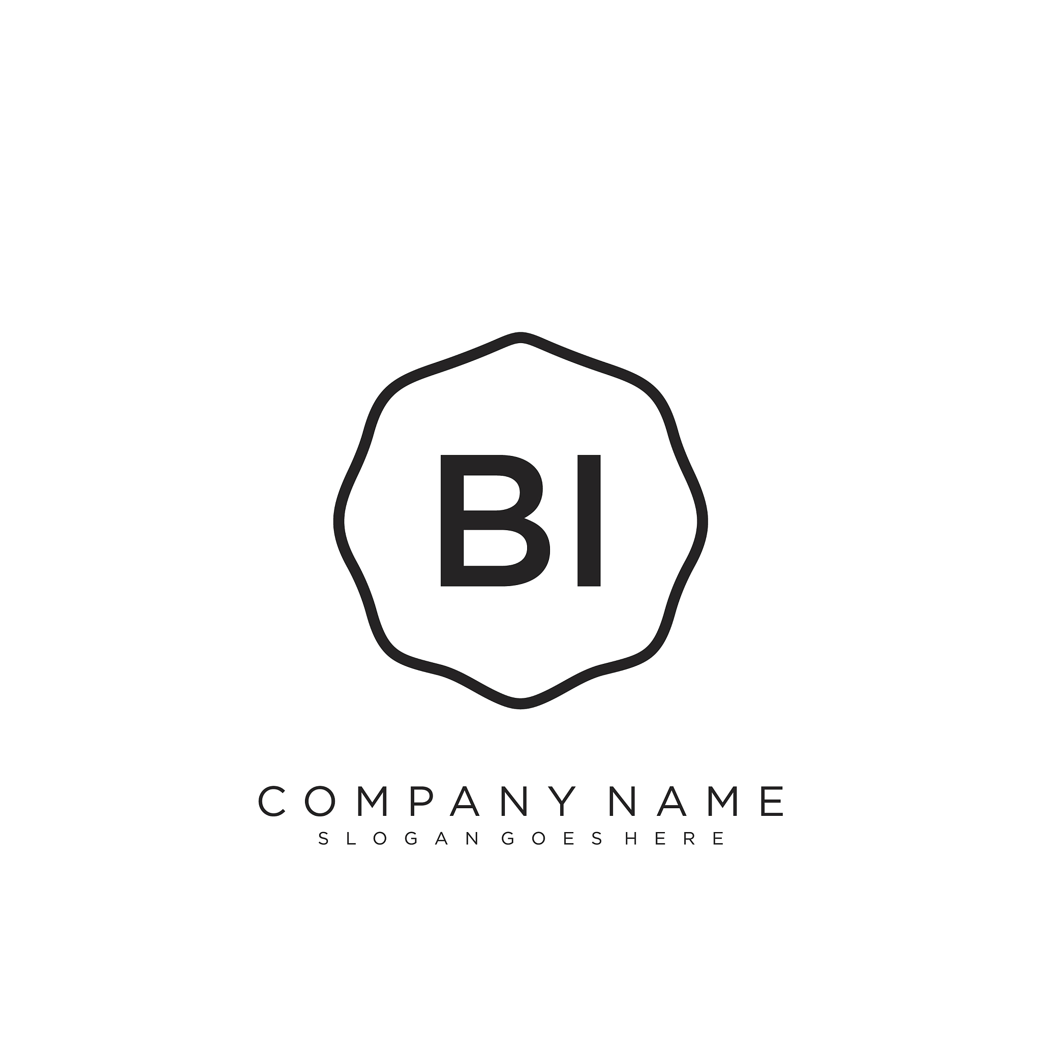 bi initial handwriting logo design