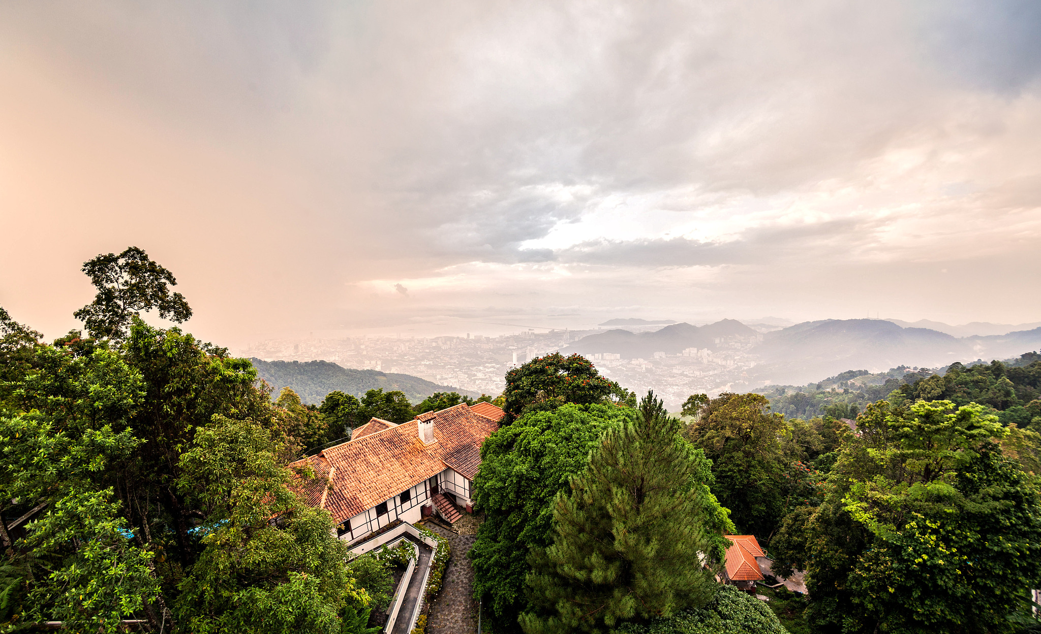 george town city view from penang hill during dawn