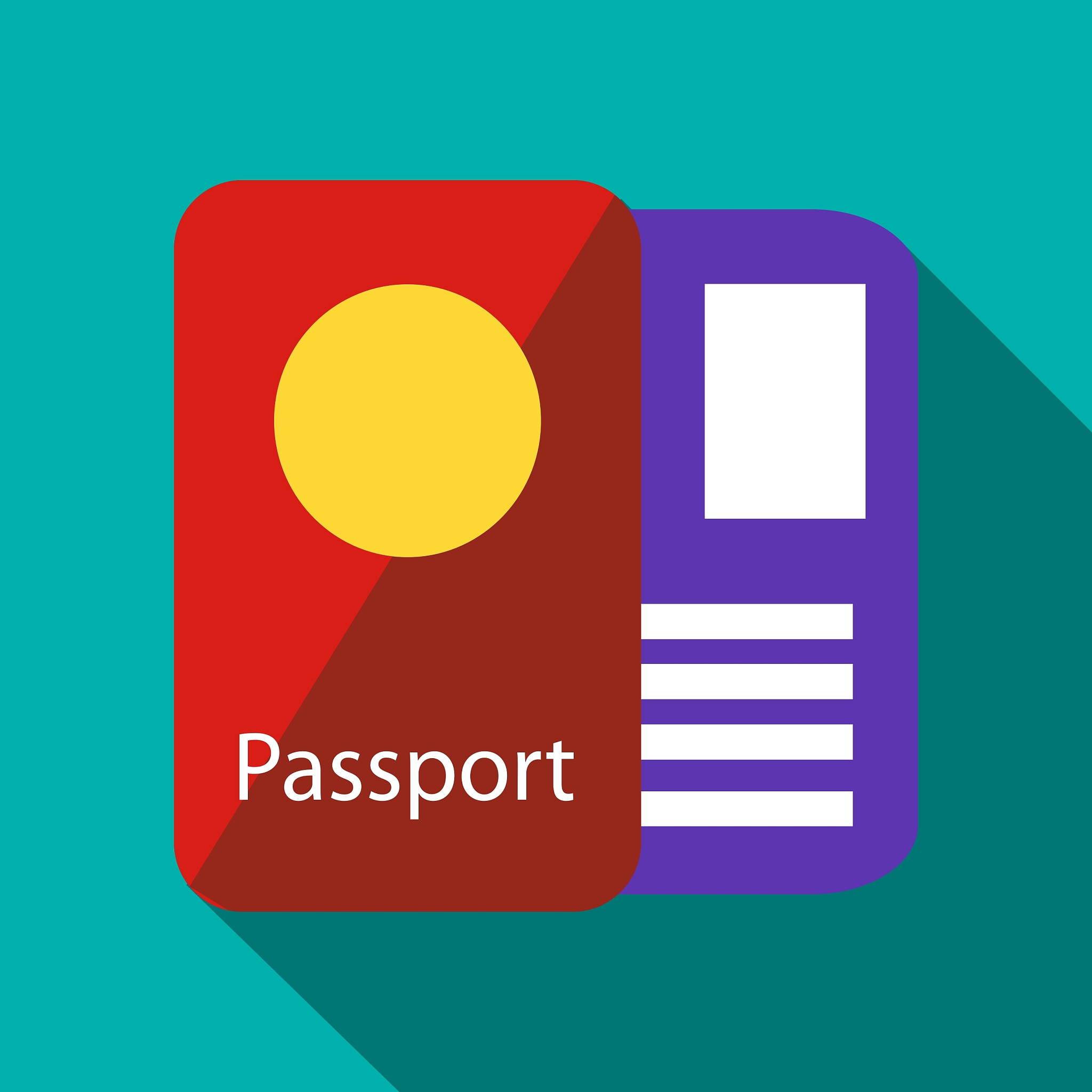 passport icon flat style