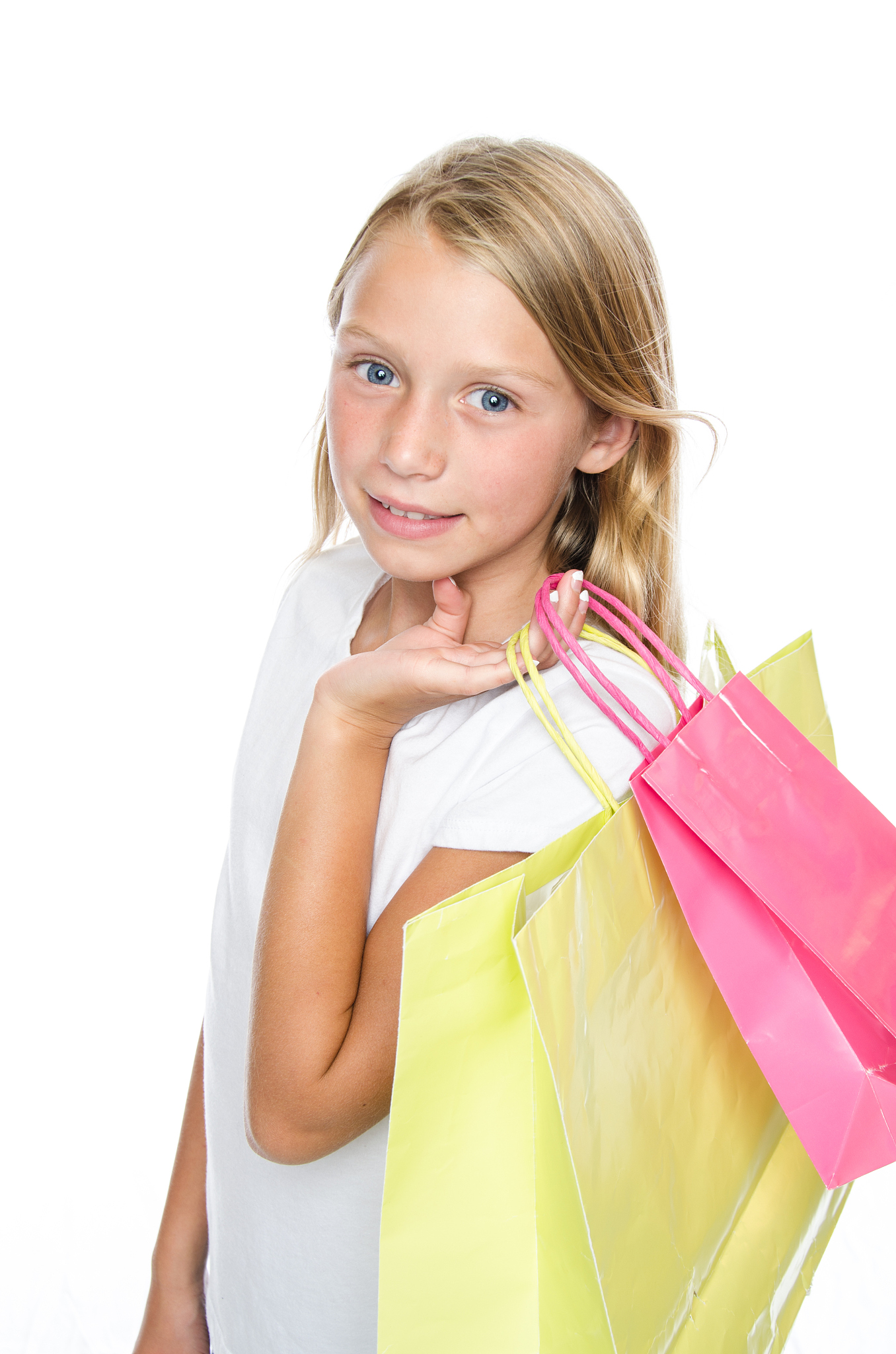 young girl shopping