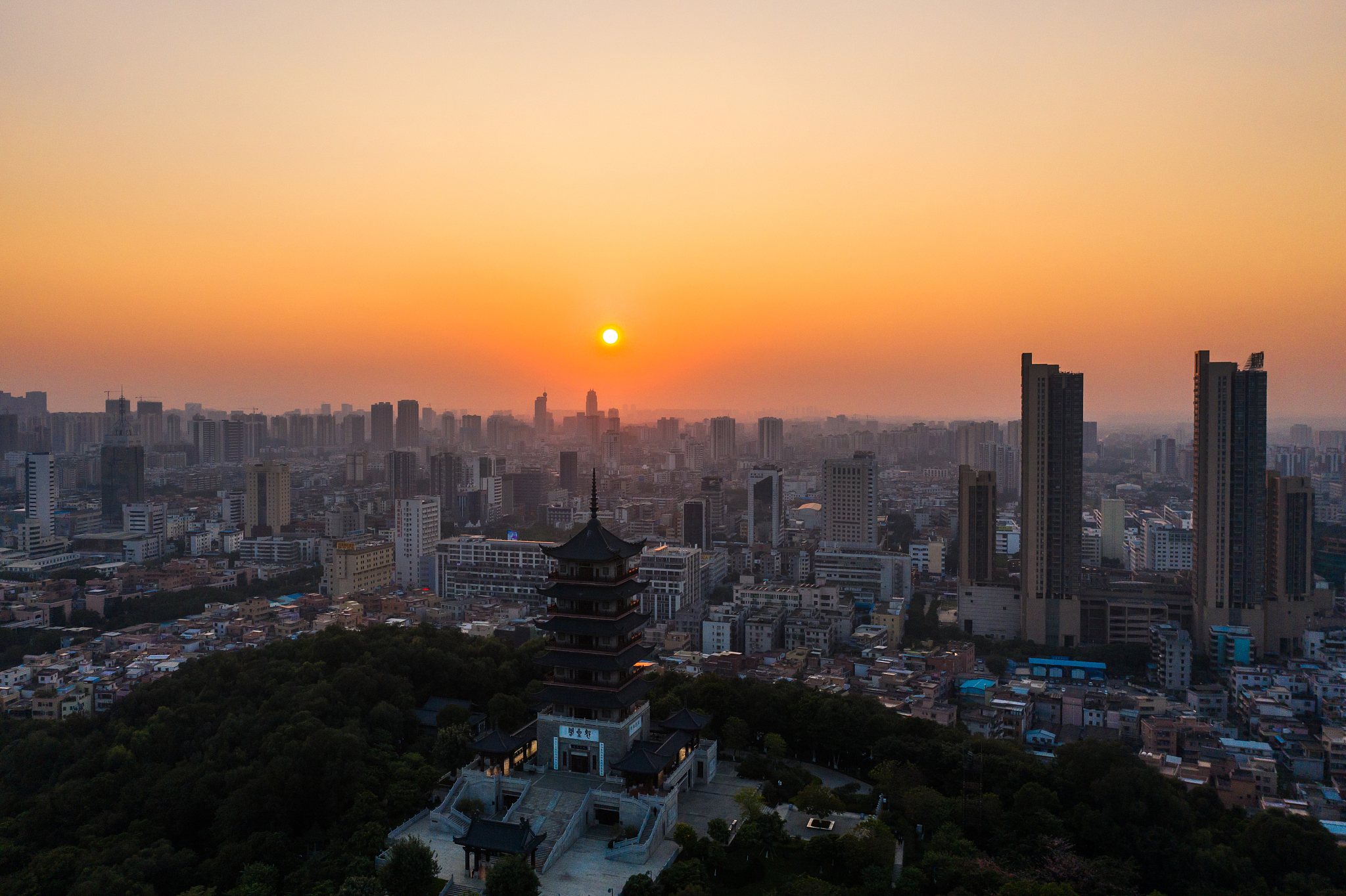 foshan city aerial photography panorama