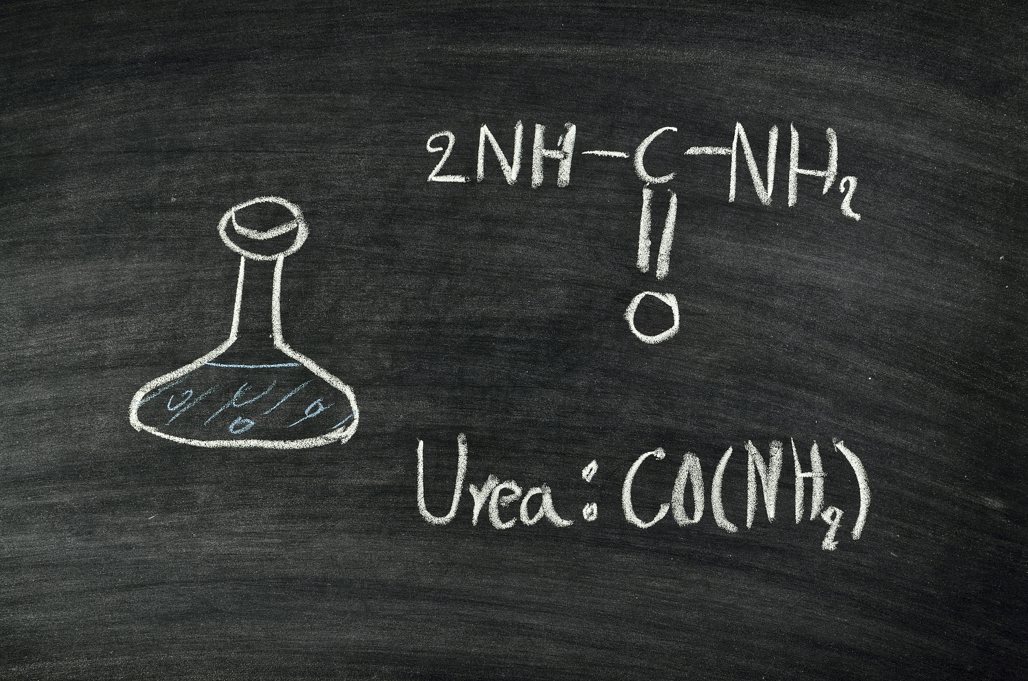 urea acid on blackboard