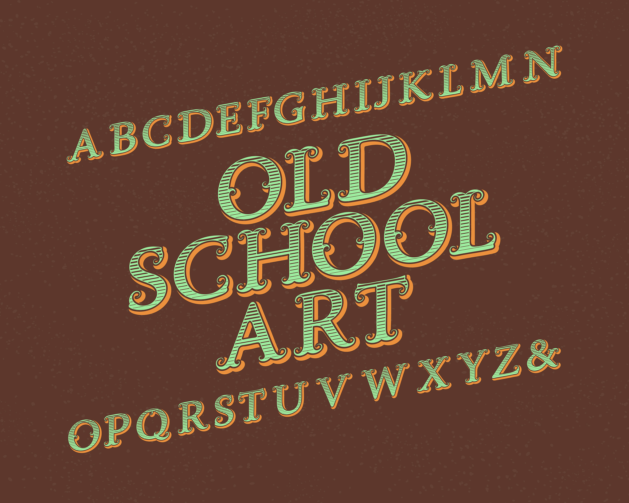 old school art typeface vintage font isolated