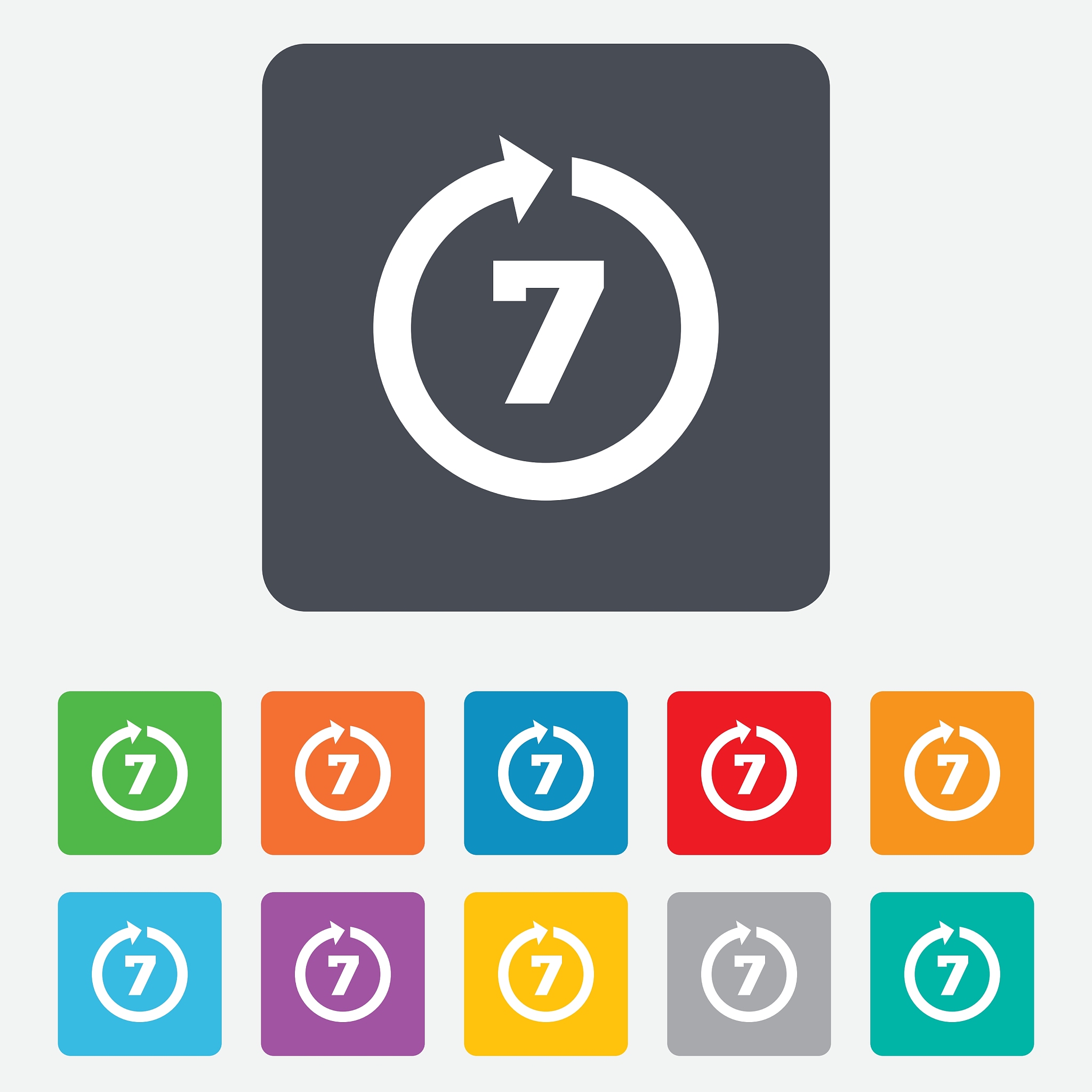 return of goods within 7 days sign icon