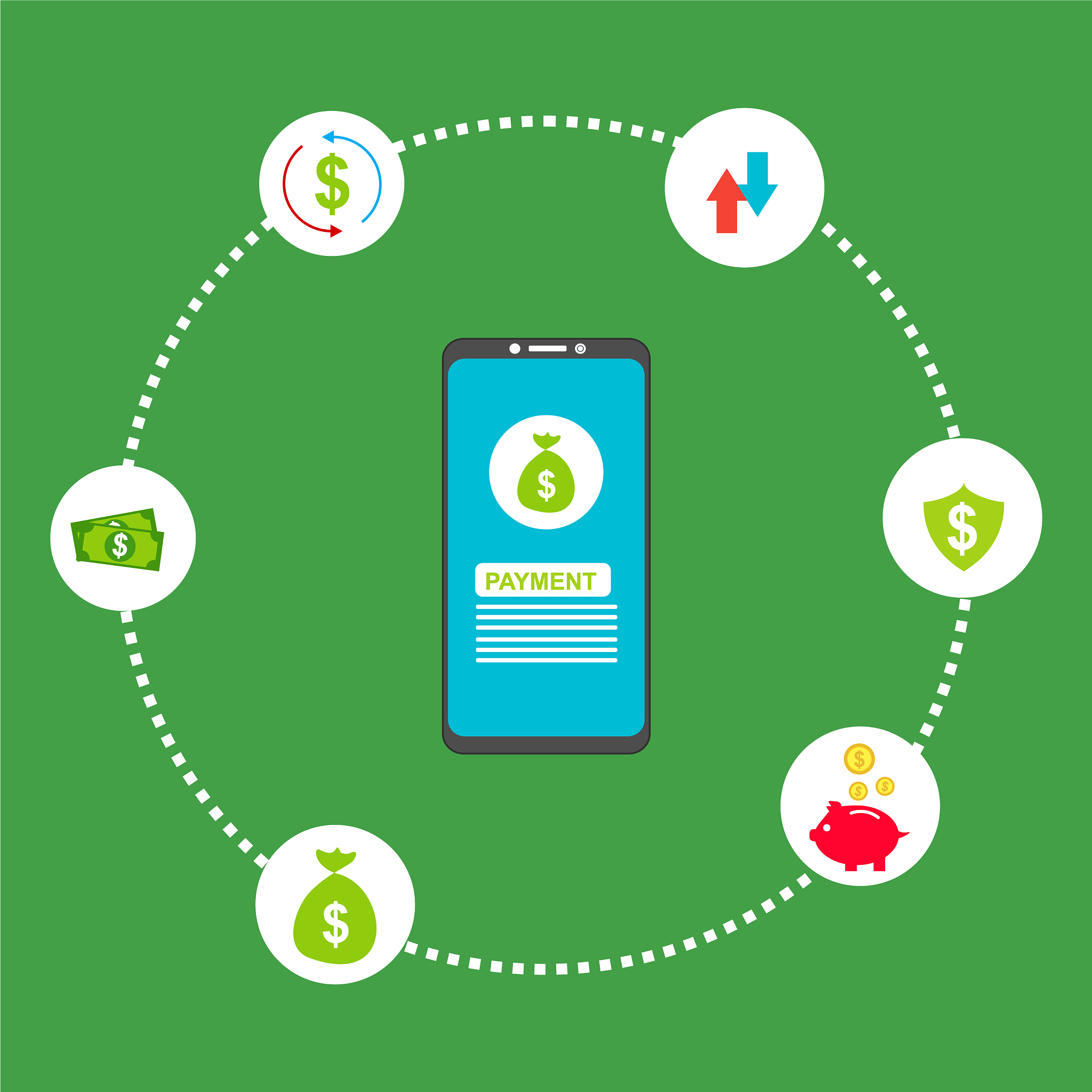 concept online and mobile payments for web page
