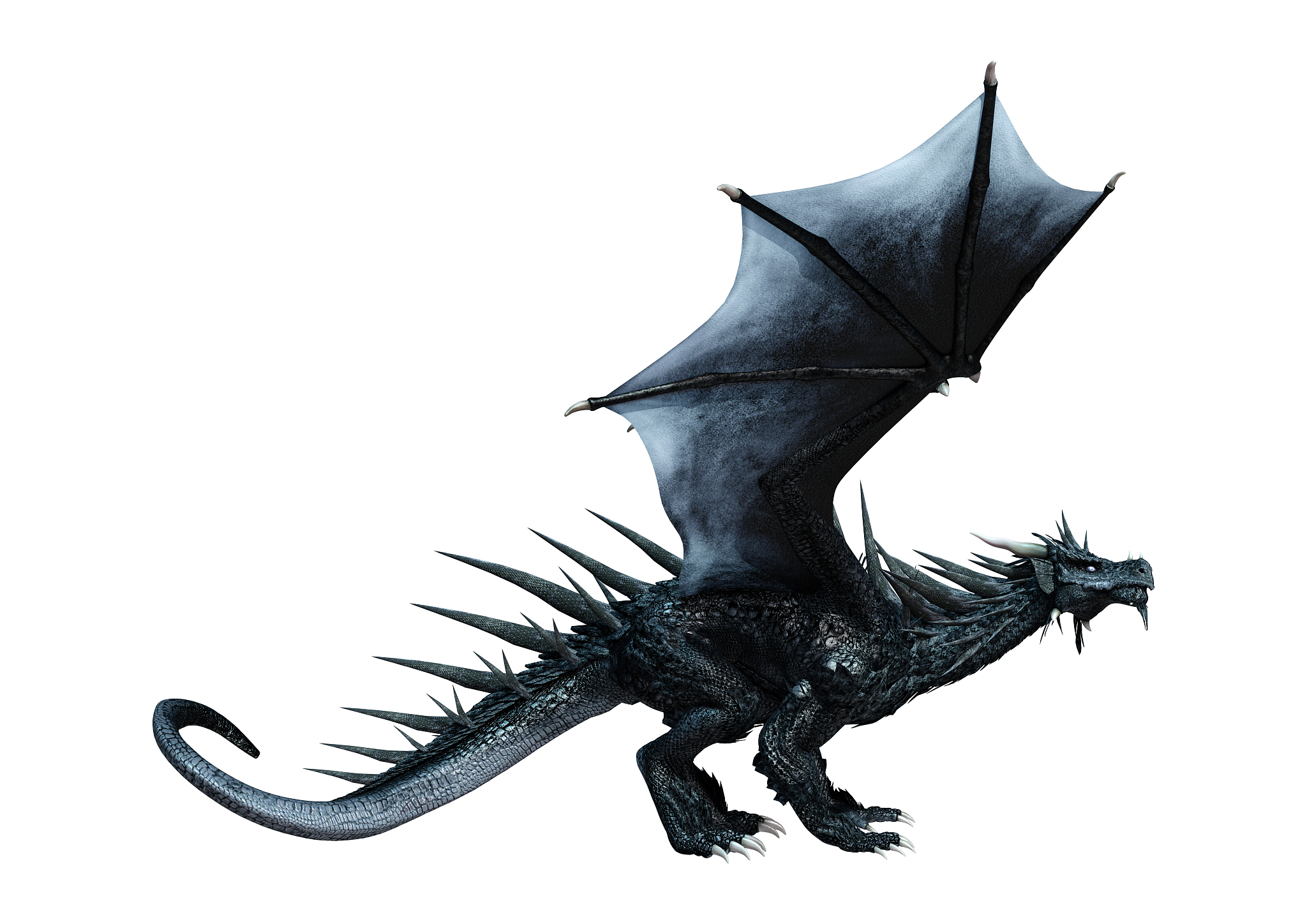 3d illustration fantasy dragon on white