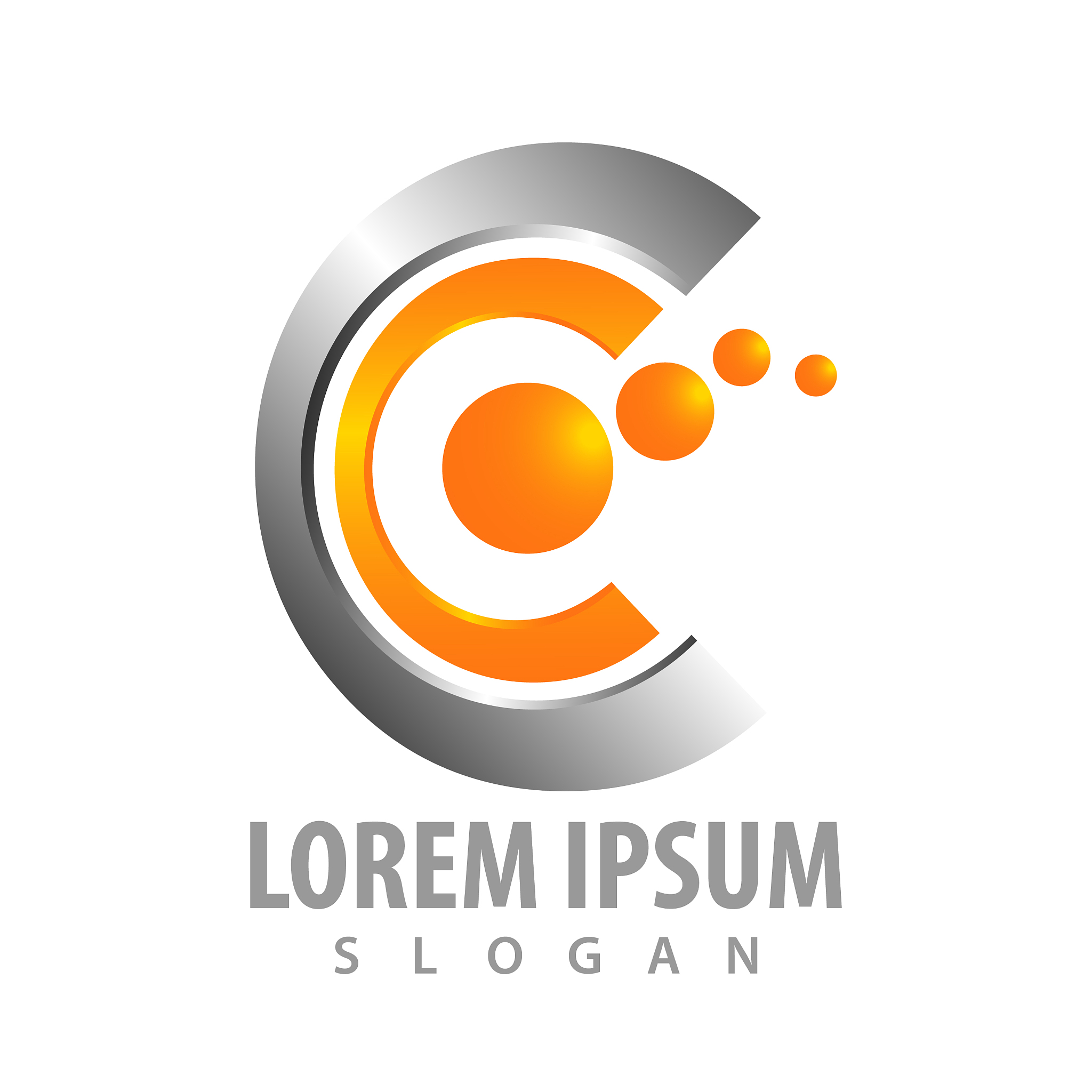 logo concept design geometric shiny letter cc
