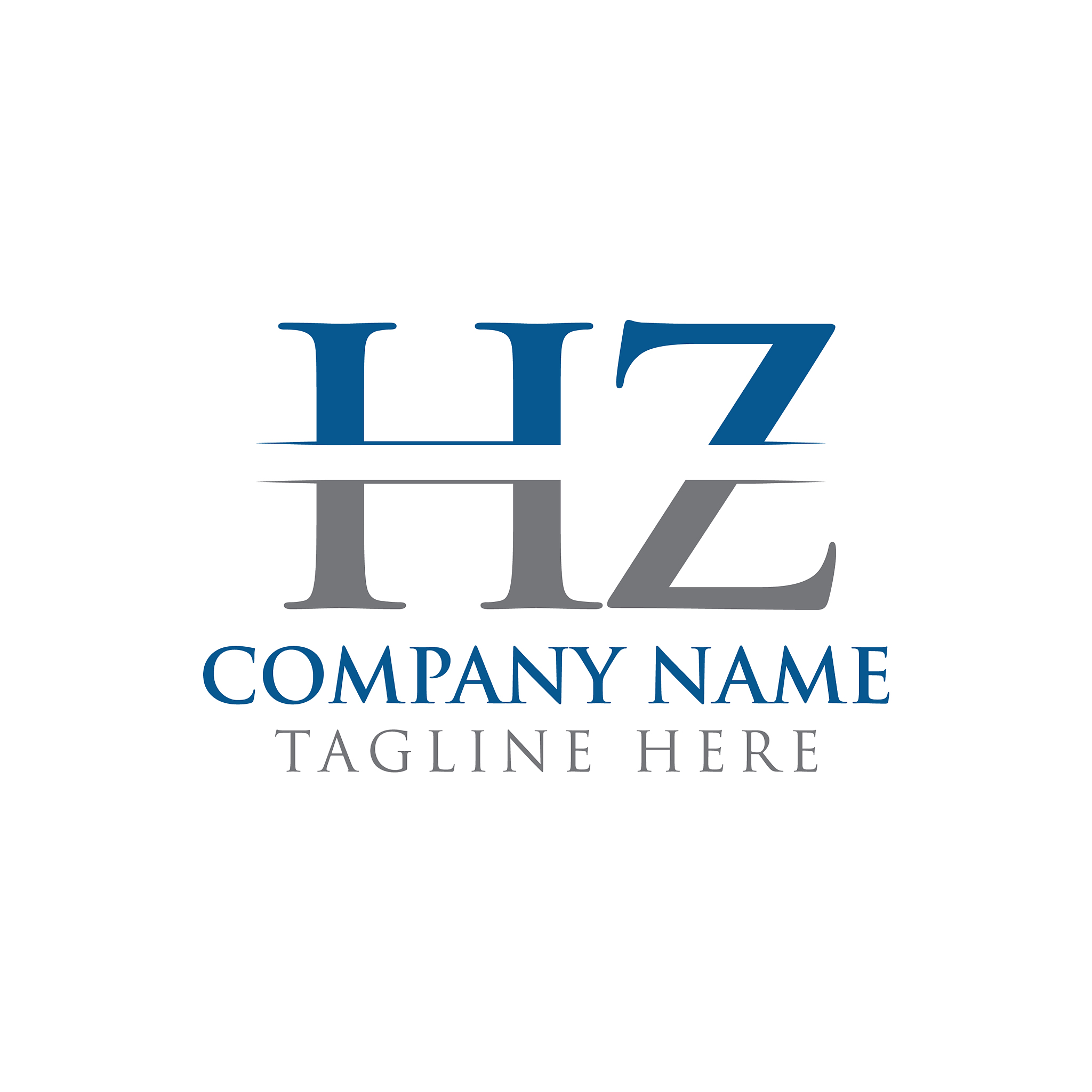 hz letter type logo design template abstract