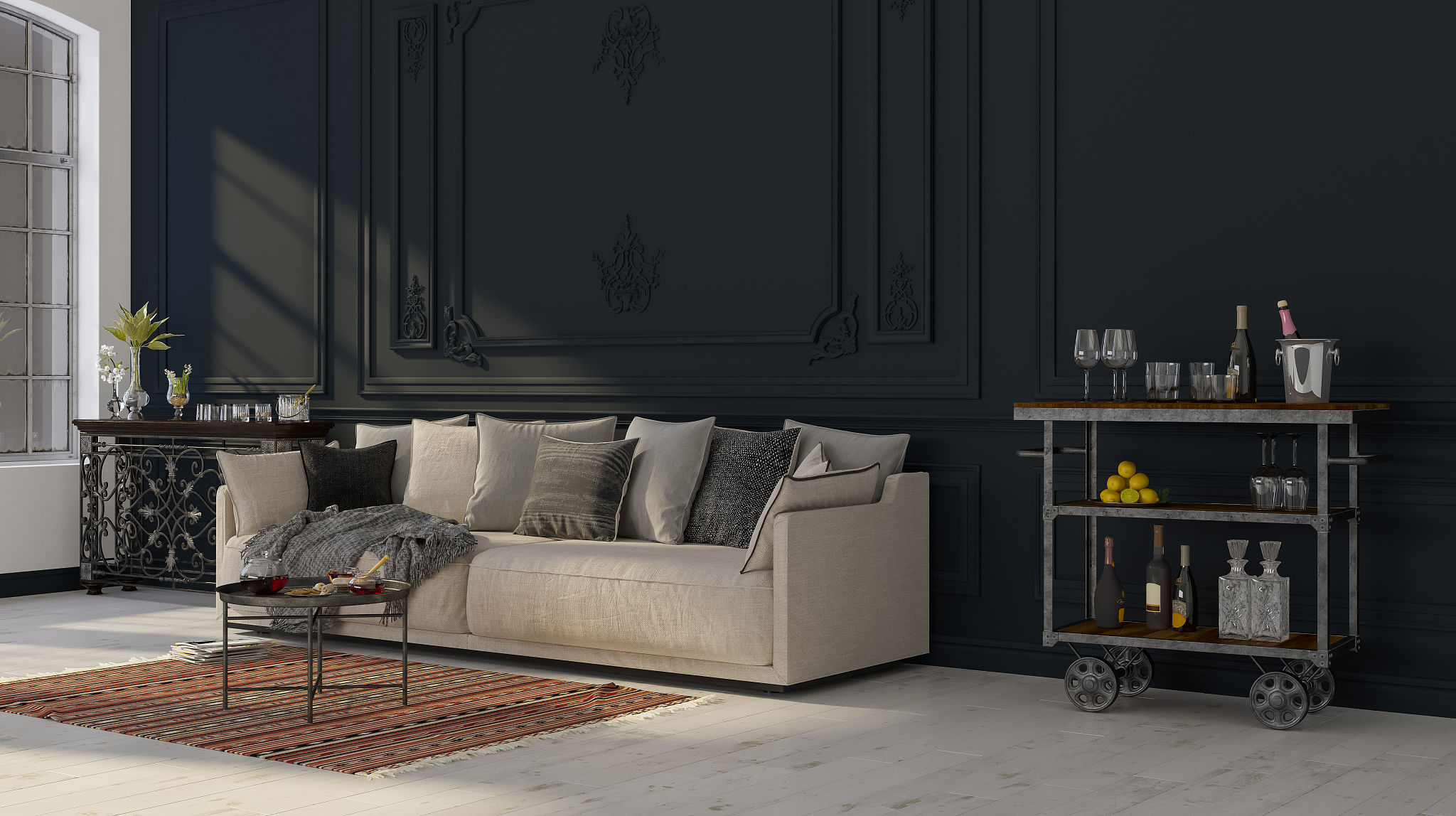 modern interior design. decorative background of a house, apartm